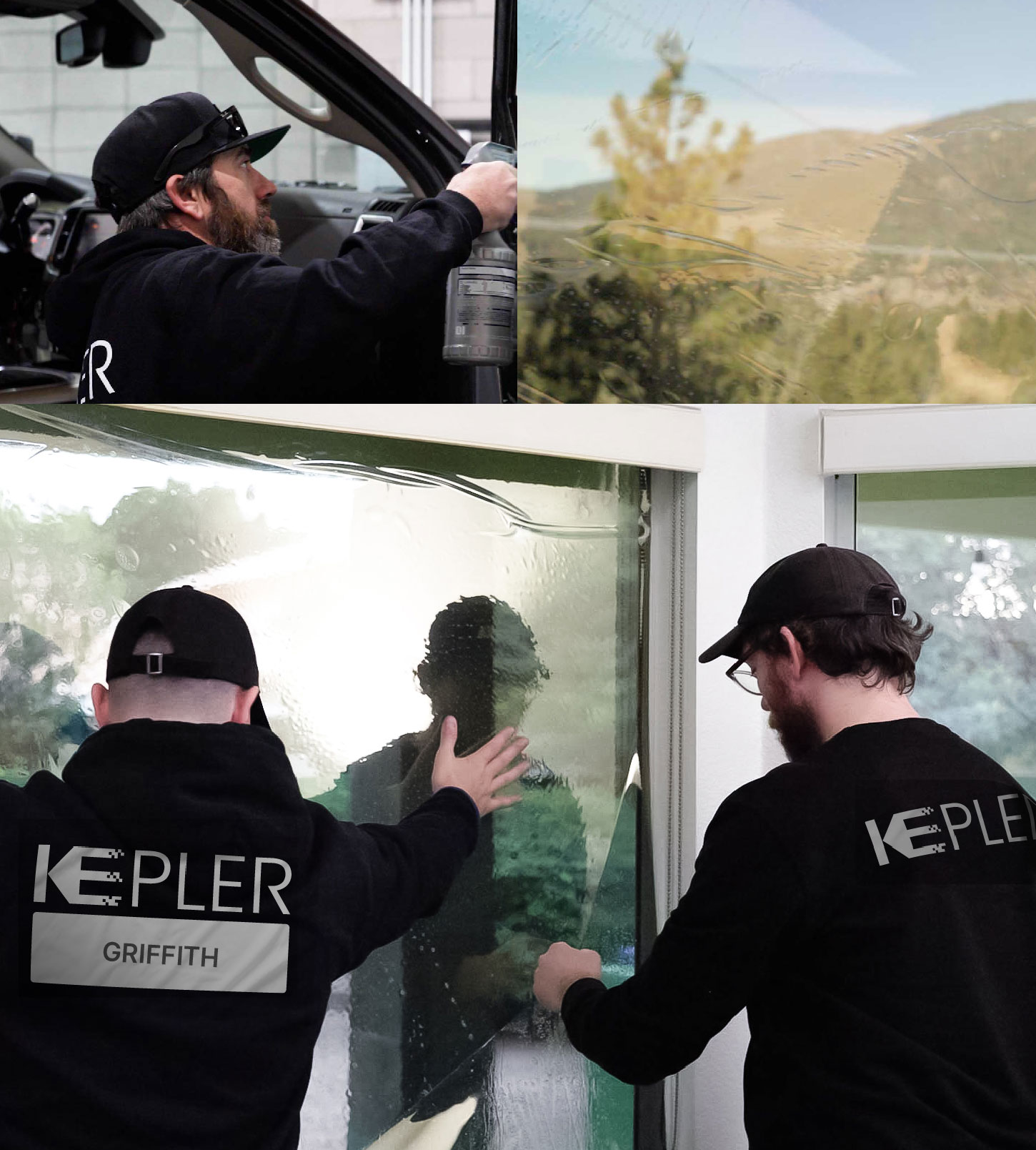 Kepler Technician Fitting High-tech Window Tint to Home in Griffith
