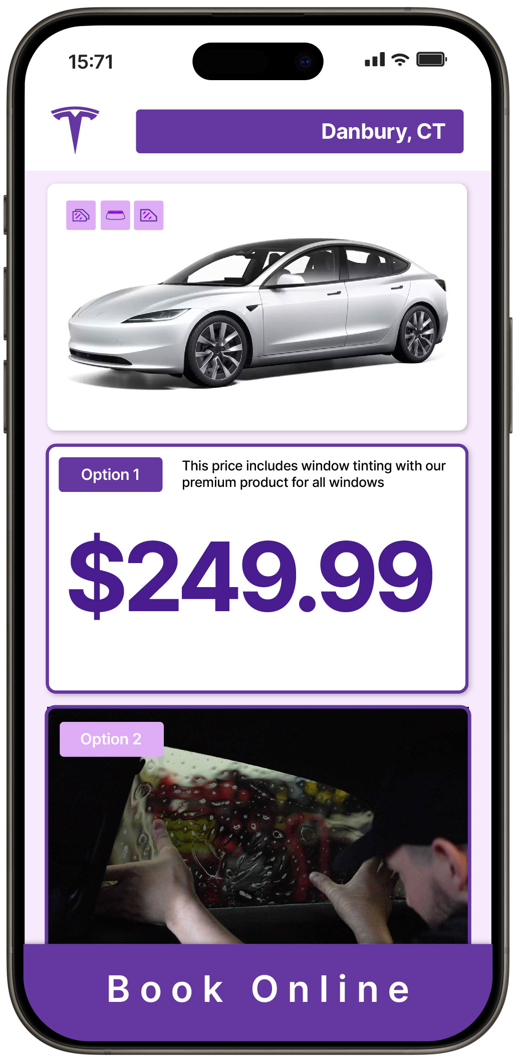 View Reasonable Tesla Window Tinting Prices in Danbury, Connecticut