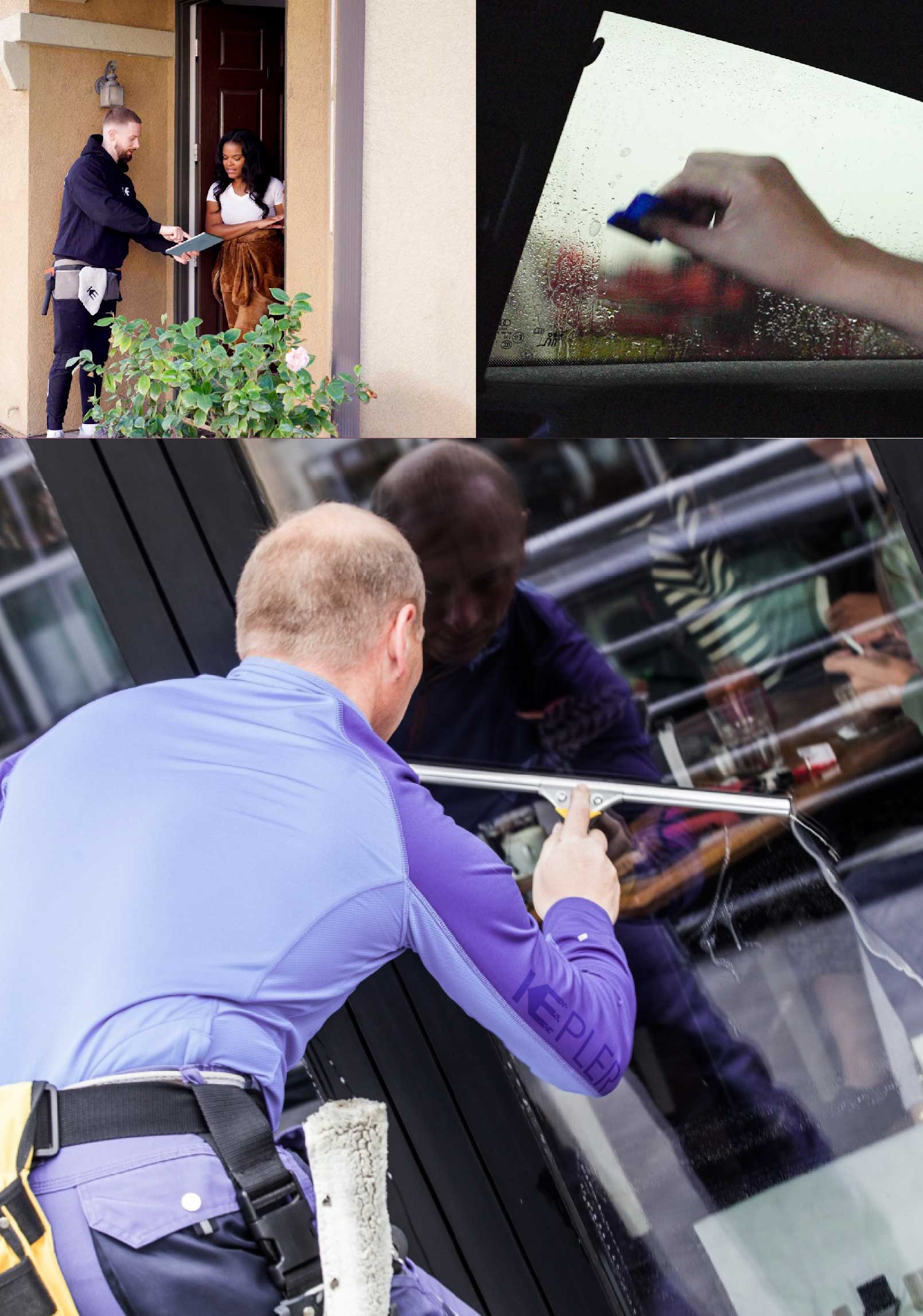 Kepler Skilled Applying Anti-Graffiti Window Film to a Laguna Woods Shop Front
