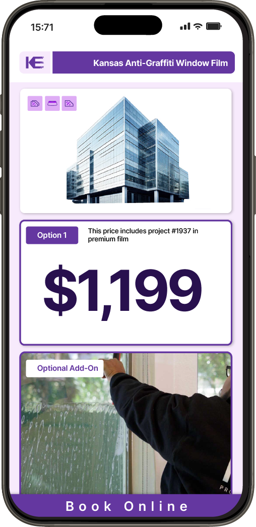 Get Anti-Graffiti Window Film Pricing on Your Phone in Kansas