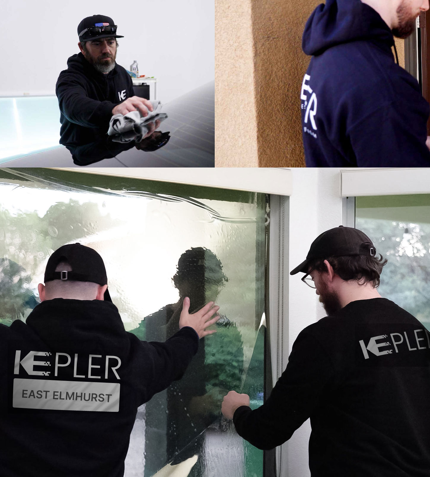 Expert Technician Installing Advanced Window Tint to Home in East Elmhurst
