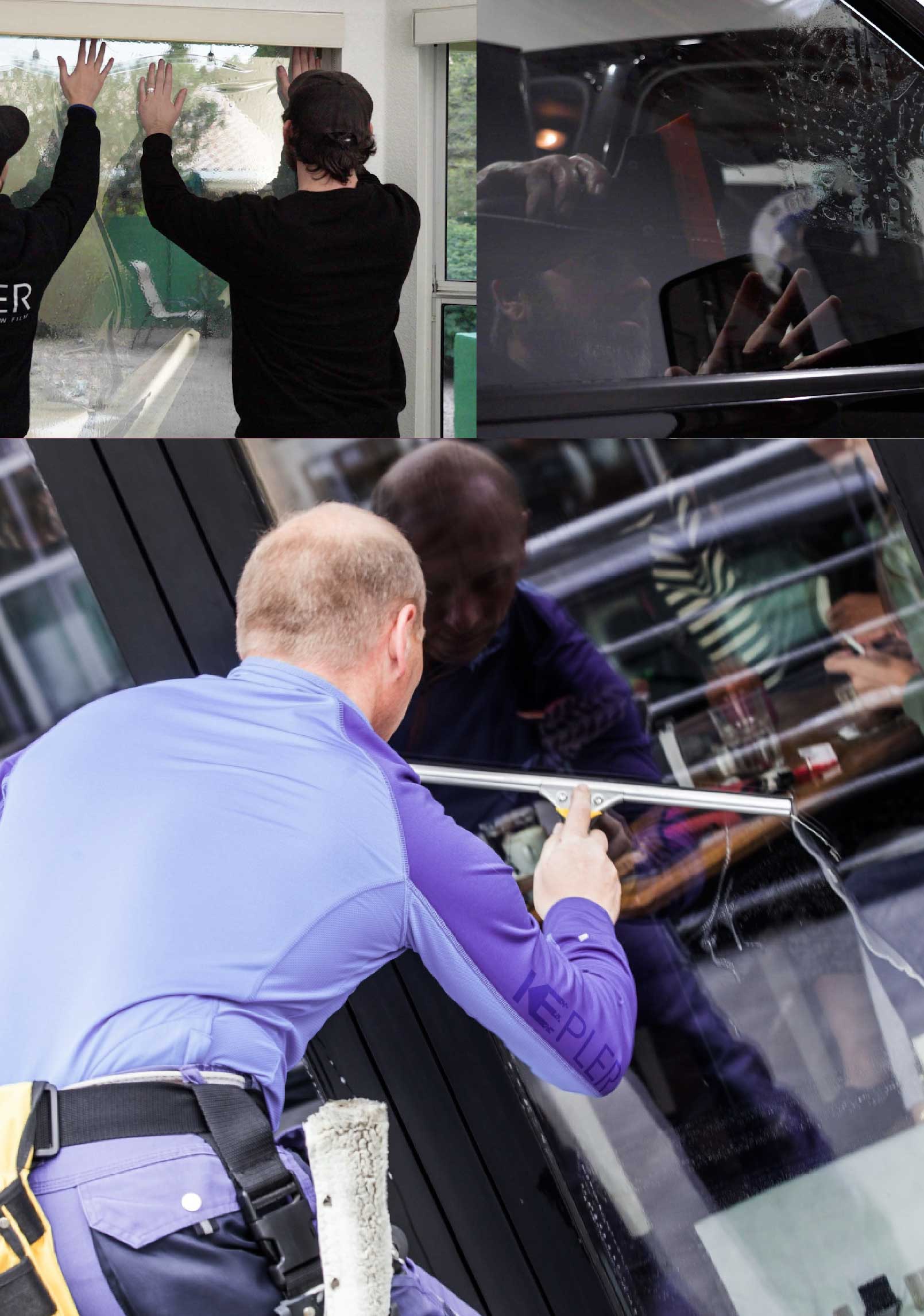 Kepler Professional Applying Anti-Graffiti Window Film to a Danville Shop Front