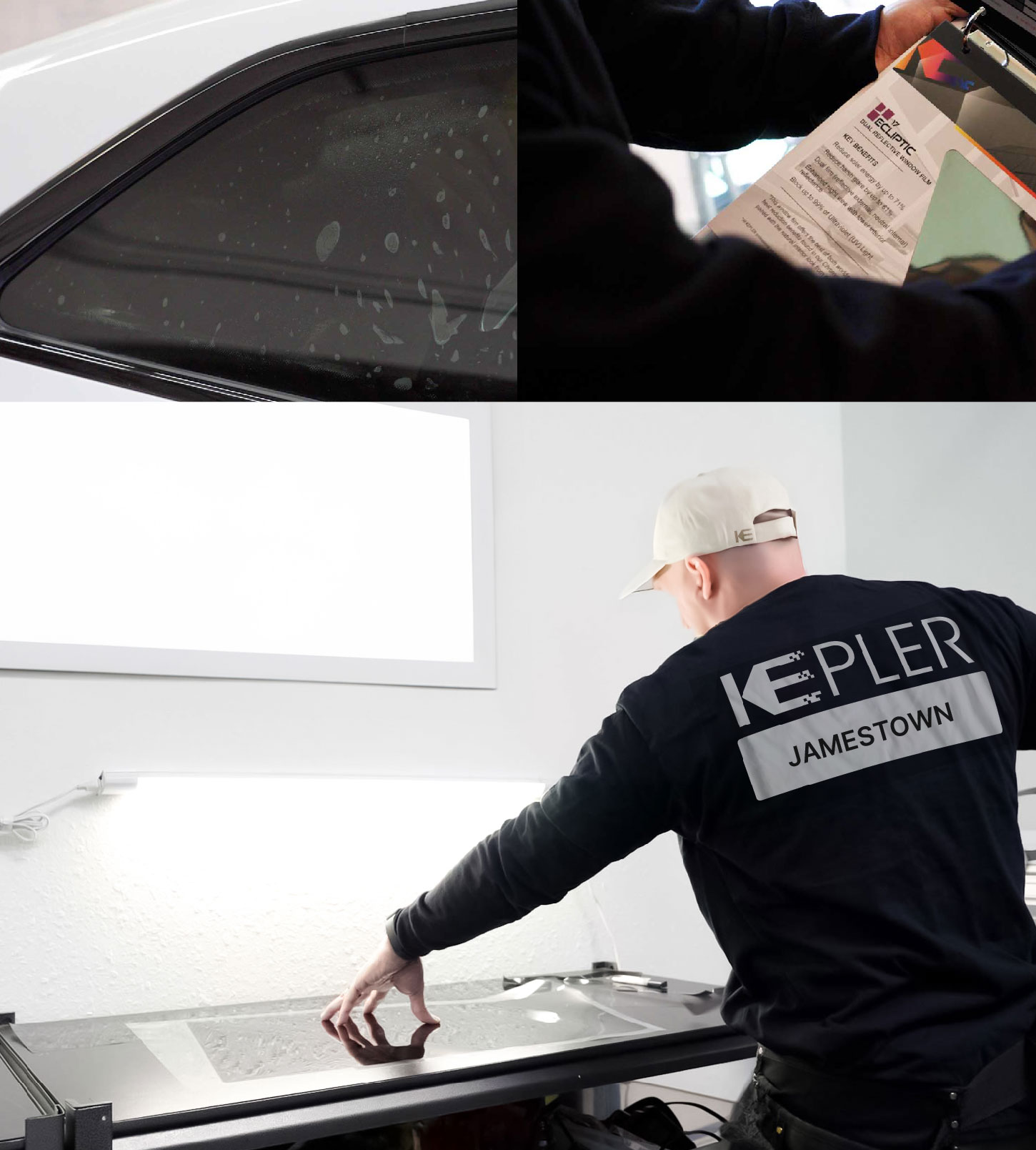 Window Tinting Specialist Cutting Film in Jamestown, North Dakota