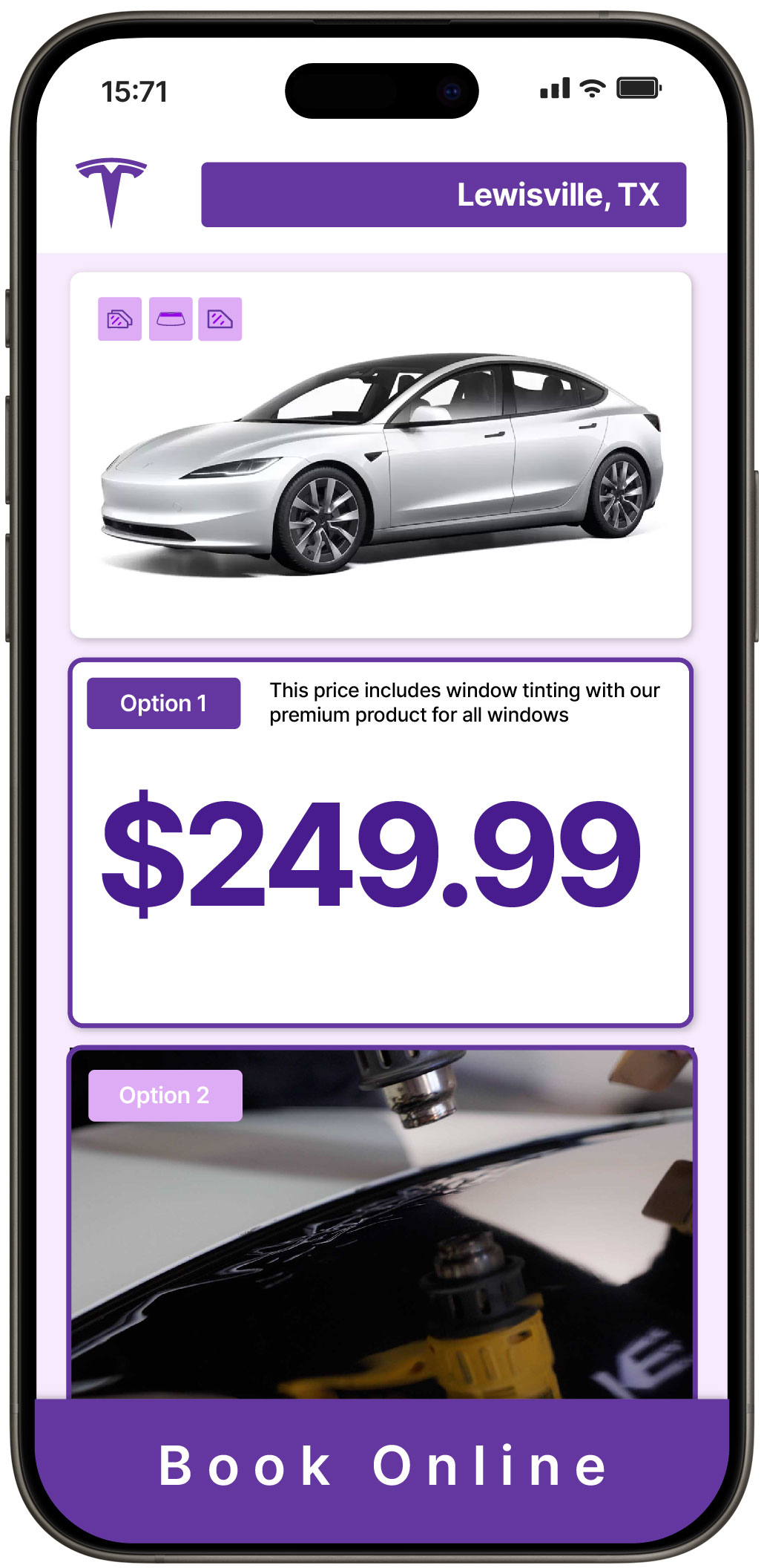 View Reasonable Tesla Window Tinting Prices in Lewisville, Texas