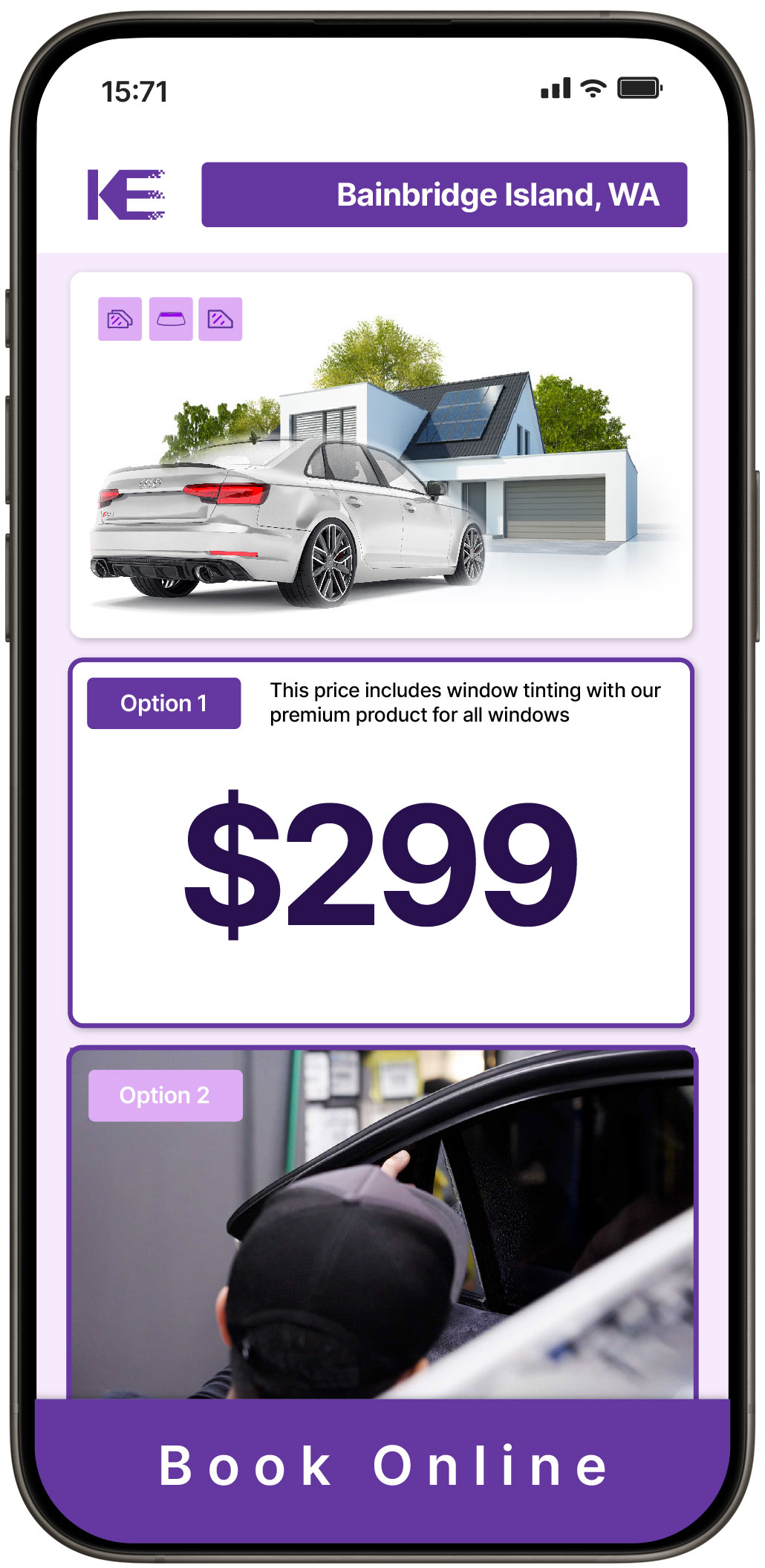 View Competitive Tesla Window Tinting Rates in Olympia, Washington