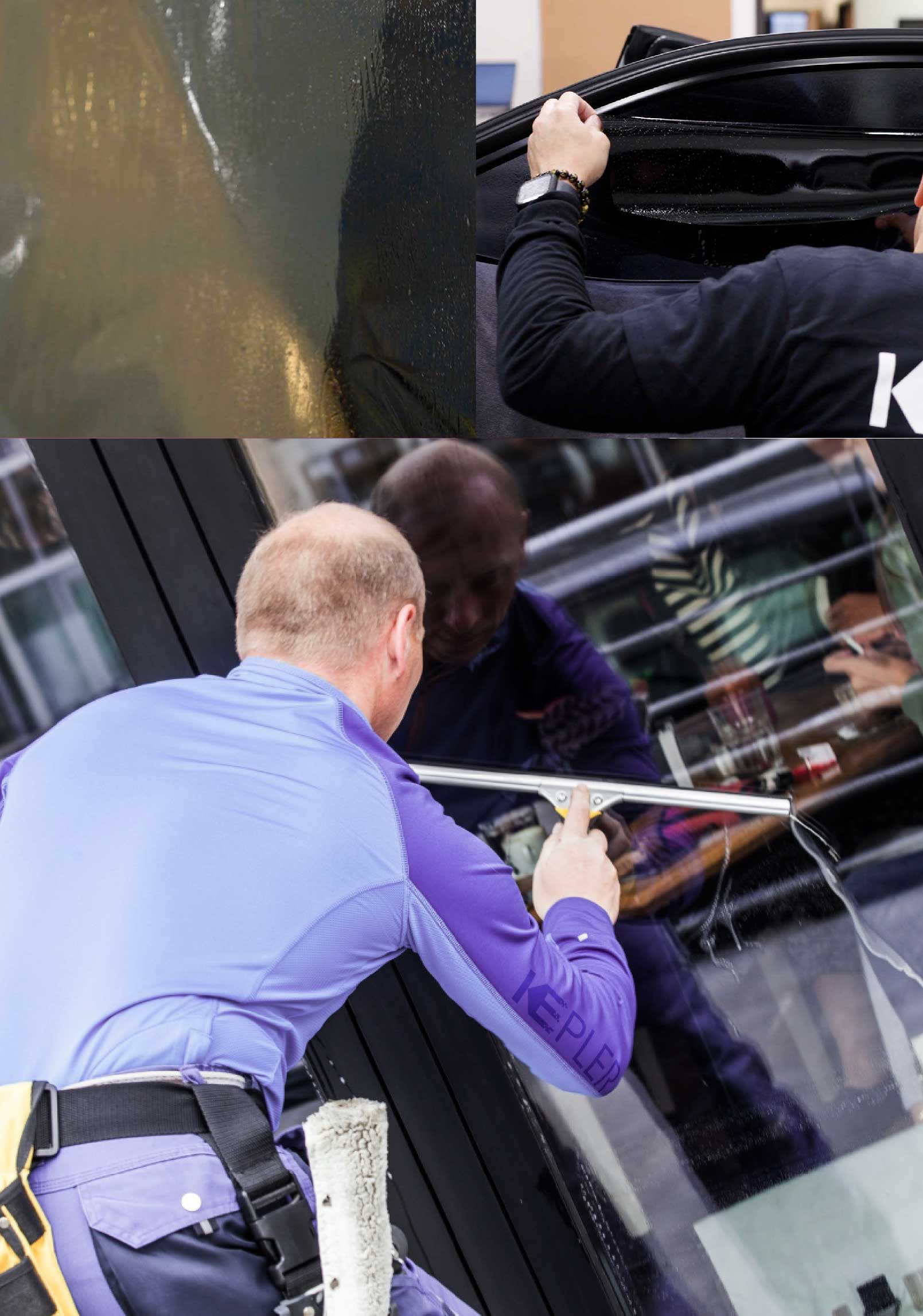Kepler Expert Applying Anti-Graffiti Window Film to a Shawnee Shop Front