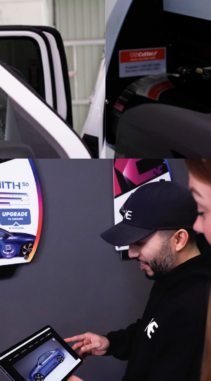 Kepler Dealer Showing Car Window Film Options to Customer in Gaithersburg, Maryland