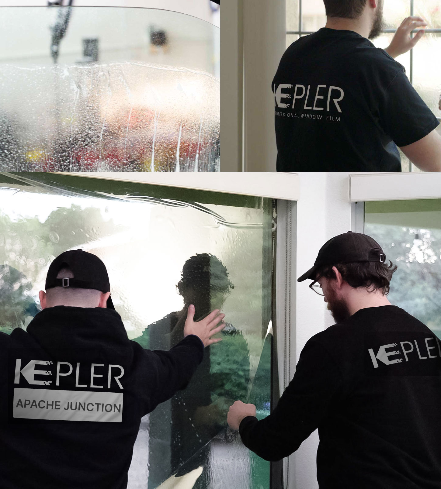 Kepler Technician Fitting Ceramic Window Tint to Home in Apache Junction