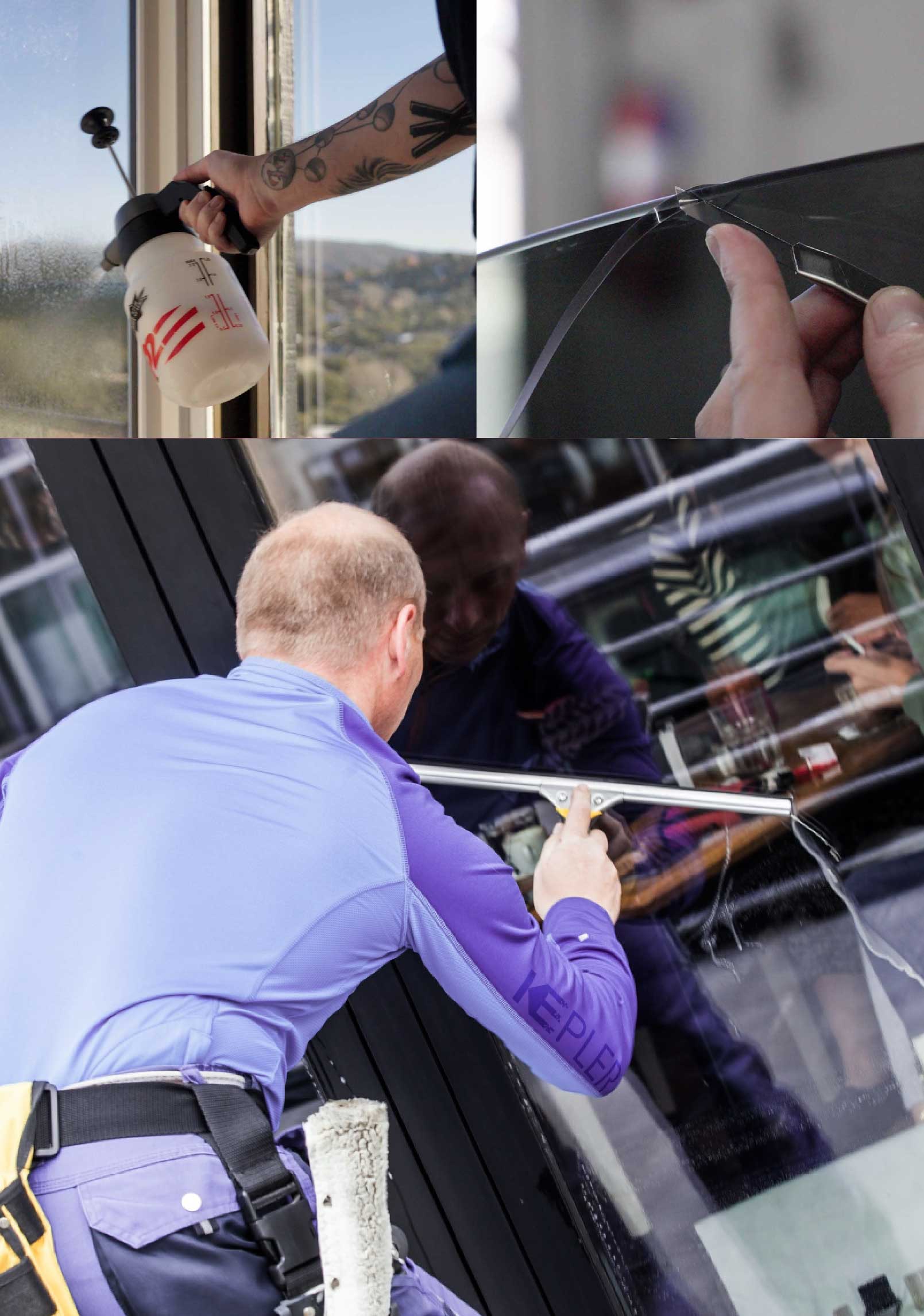 Kepler Skilled Applying Anti-Graffiti Window Film to a Panama City Shop Front