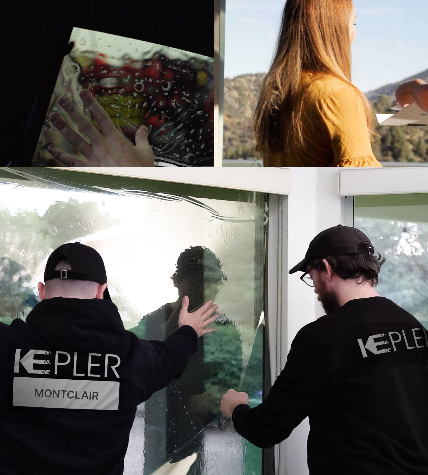 Expert Technician Applying High-tech Window Tint to Home in Montclair