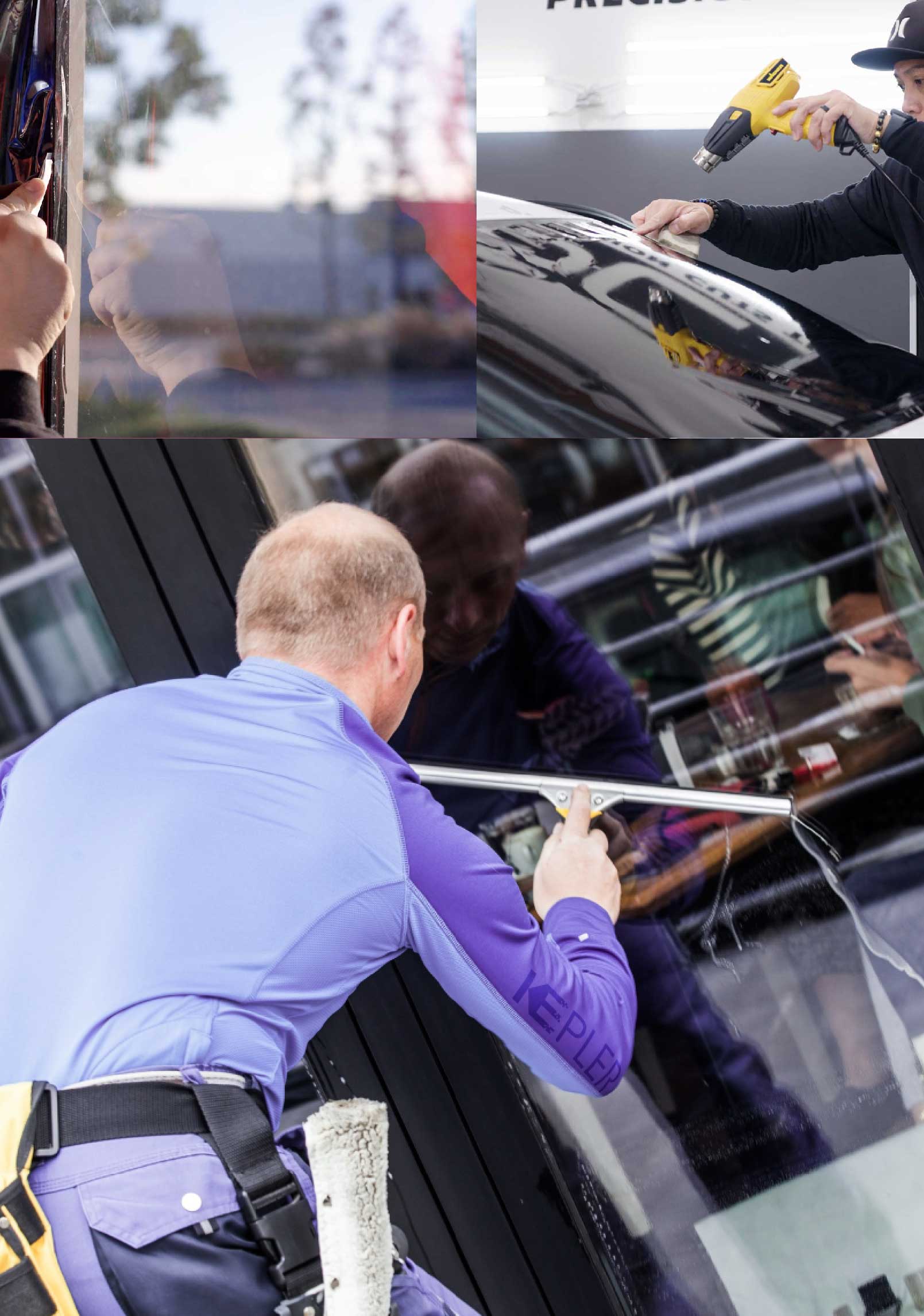Kepler Professional Applying Anti-Graffiti Window Film to a Columbia Shop Front