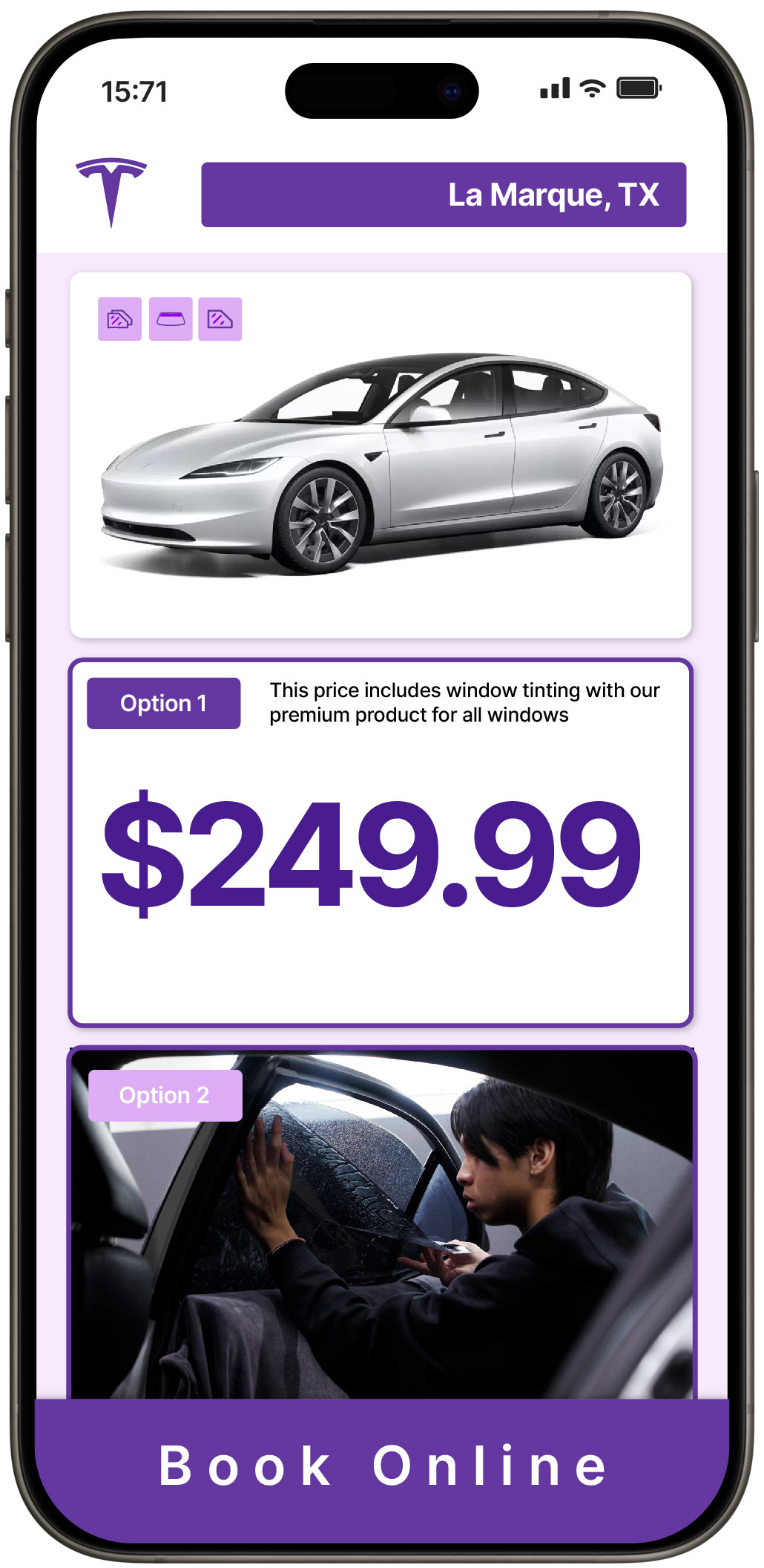 View Affordable Tesla Window Tinting Costs in La Marque, Texas