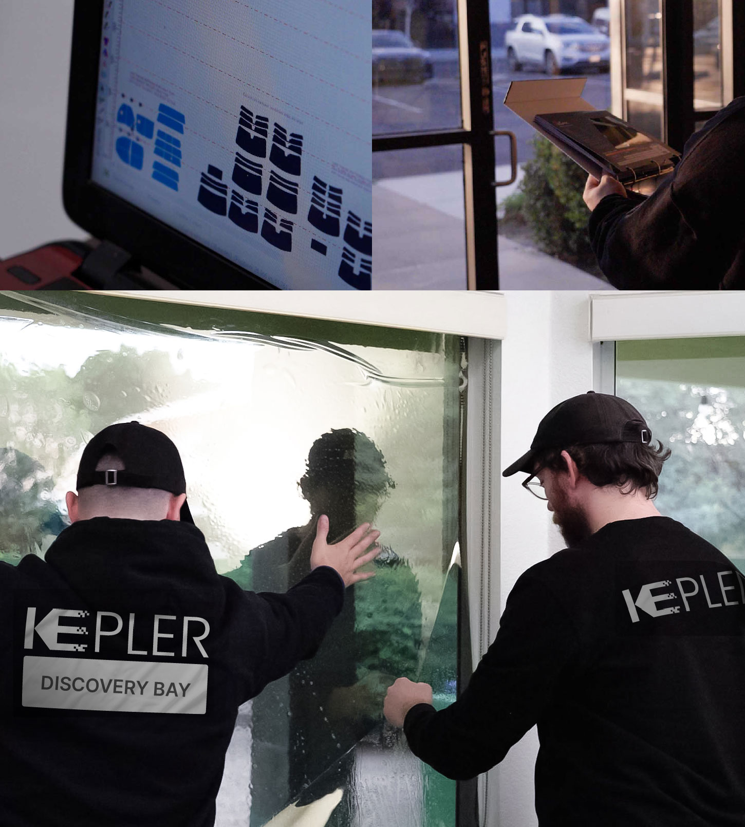 Kepler Technician Applying Ceramic Window Tint to Home in Discovery Bay