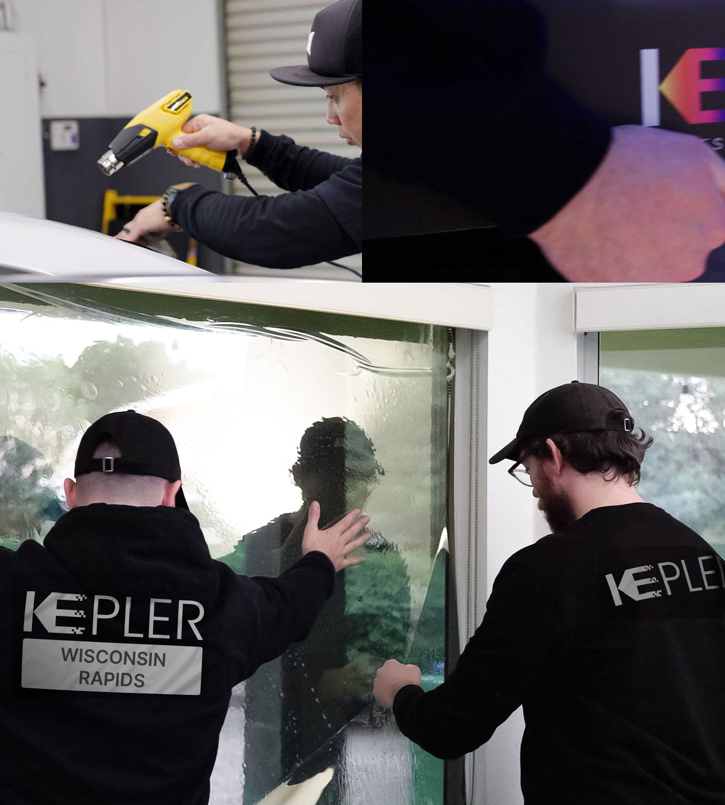 Kepler Technician Fitting Advanced Window Tint to Home in Wisconsin Rapids