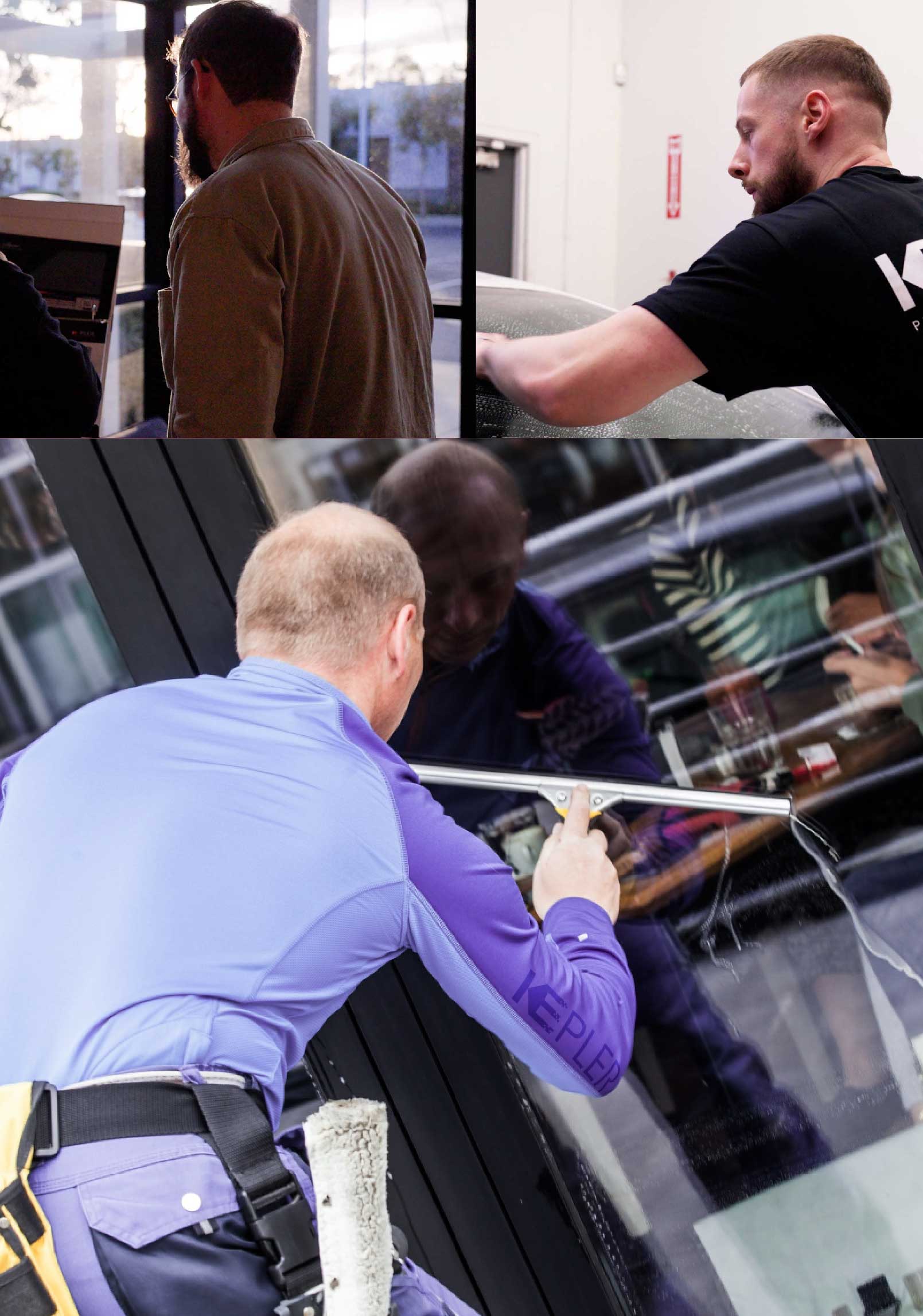 Kepler Professional Applying Anti-Graffiti Window Film to a Clarksdale Shop Front