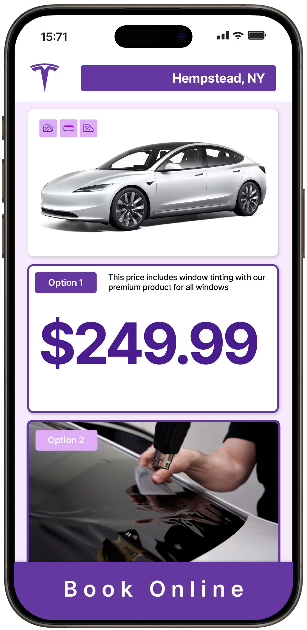 View Reasonable Tesla Window Tinting Prices in Hempstead, New York