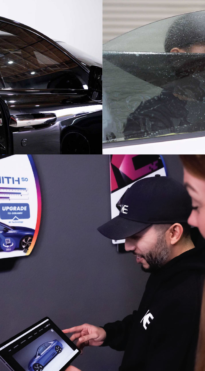 Kepler Dealer Showing Car Window Film Options to Customer in Ramona, California