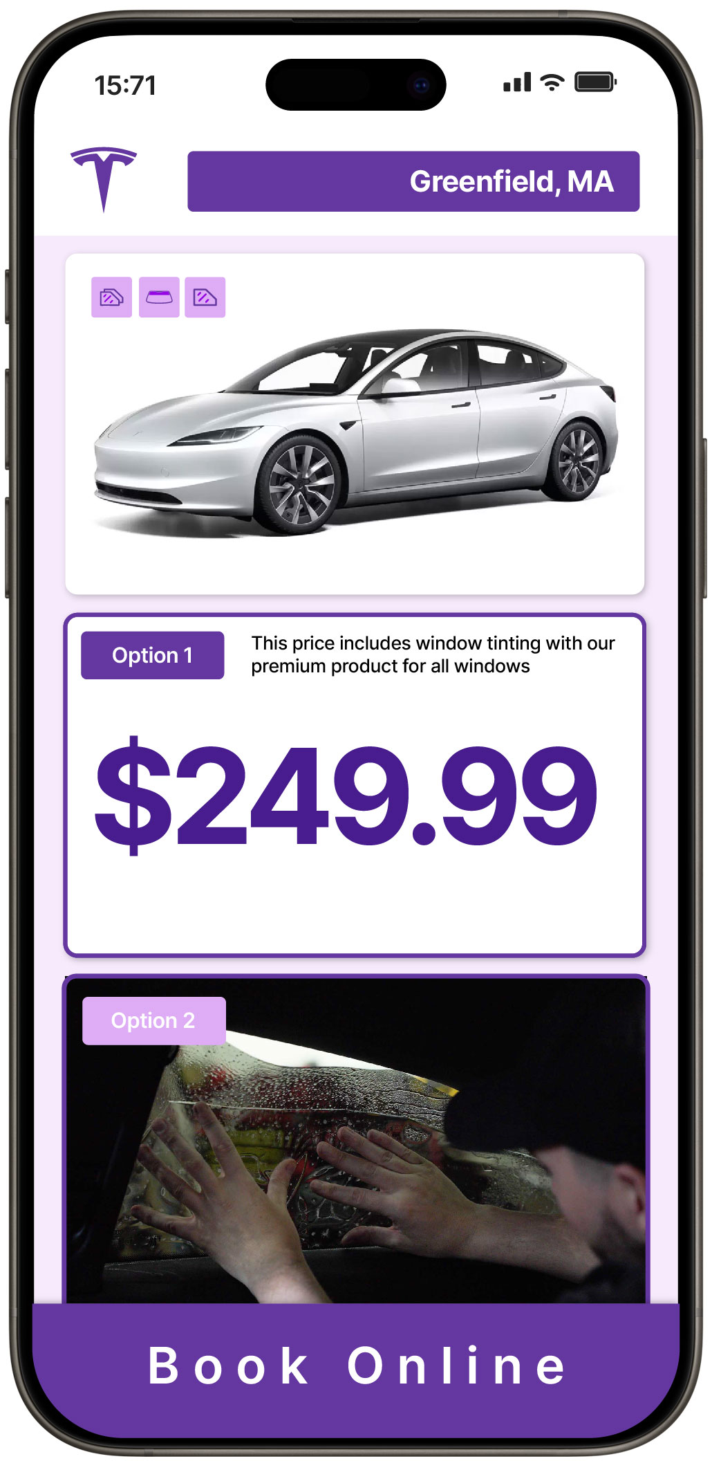 View Reasonable Tesla Window Tinting Costs in Greenfield, Massachusetts
