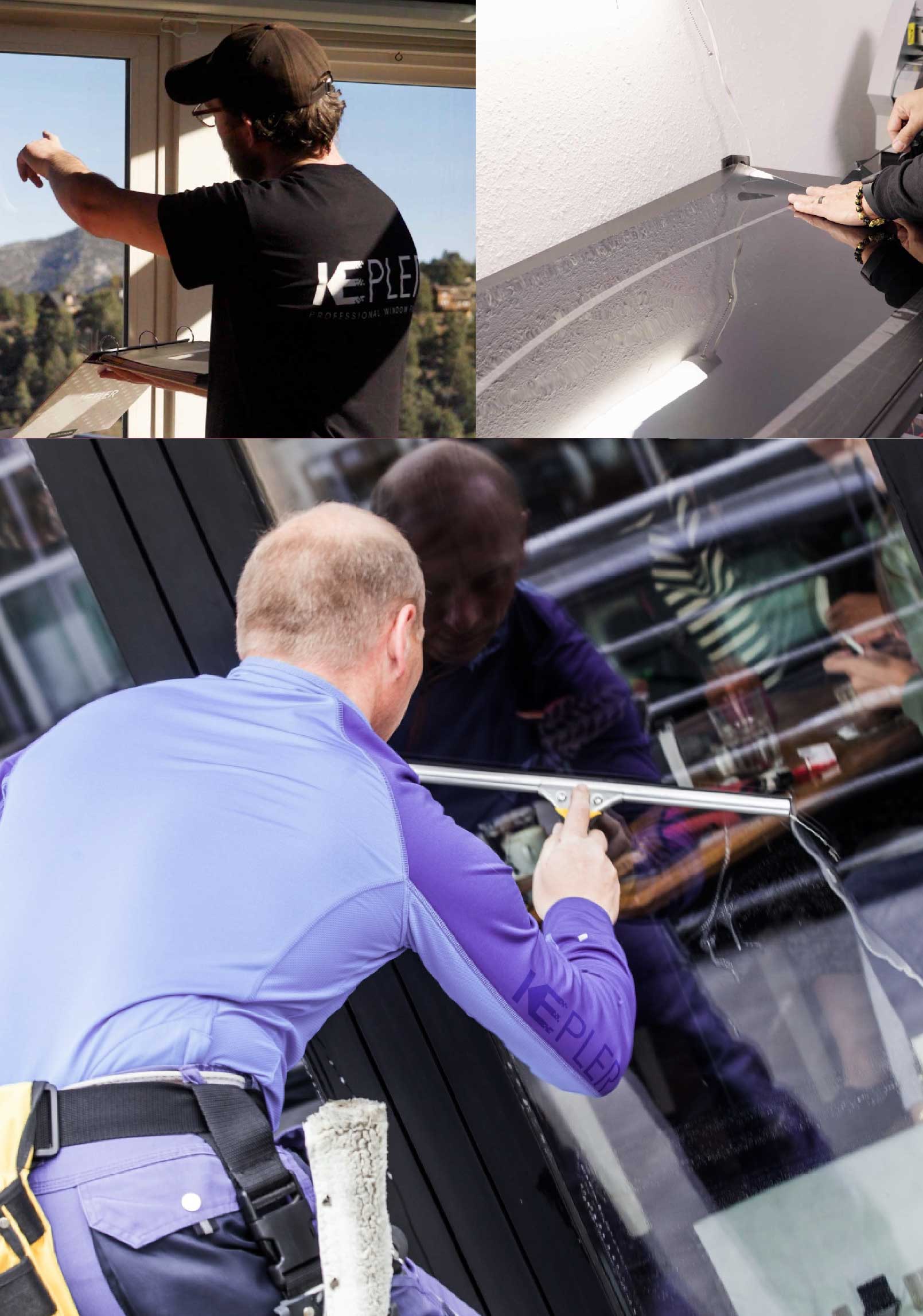 Kepler Skilled Applying Anti-Graffiti Window Film to a Bristow Shop Front