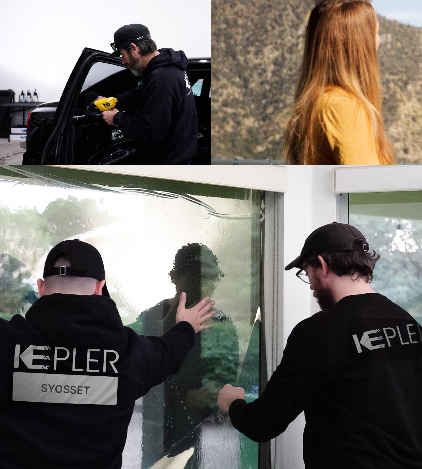Kepler Technician Fitting Ceramic Window Tint to Home in Syosset