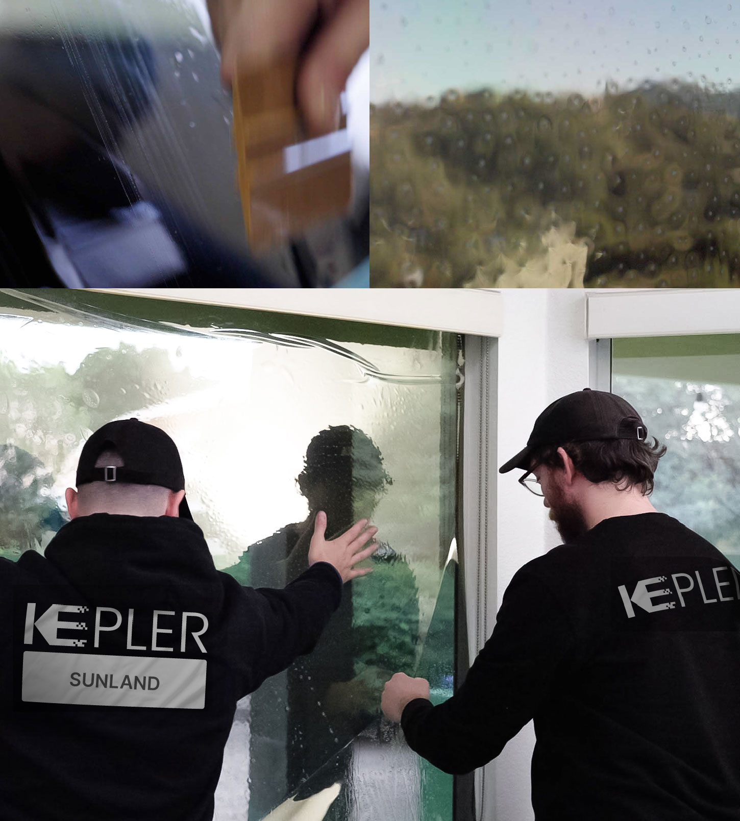 Expert Technician Fitting Ceramic Window Tint to Home in Sunland
