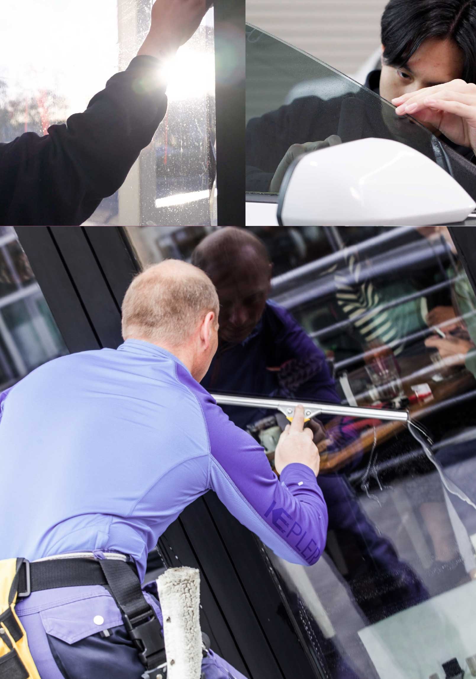 Kepler Professional Applying Anti-Graffiti Window Film to a Waterford Shop Front