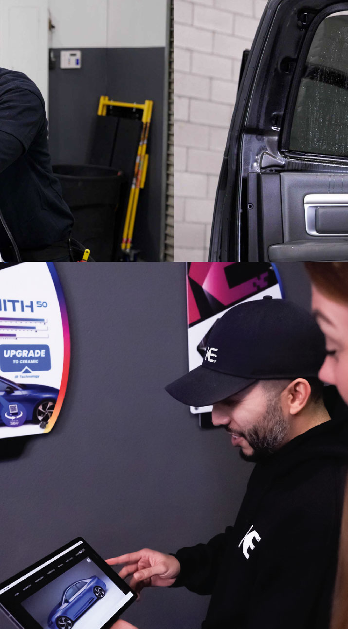 Kepler Dealer Showing Car Window Film Options to Customer in Kinston, North Carolina