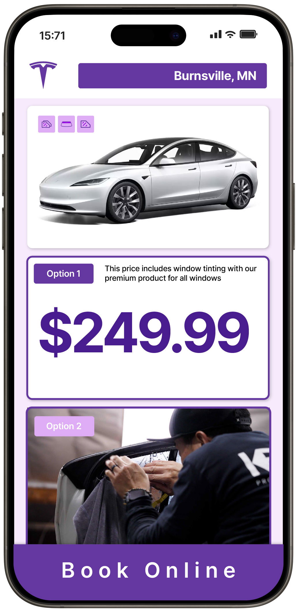 View Affordable Tesla Window Tinting Costs in Burnsville, Minnesota
