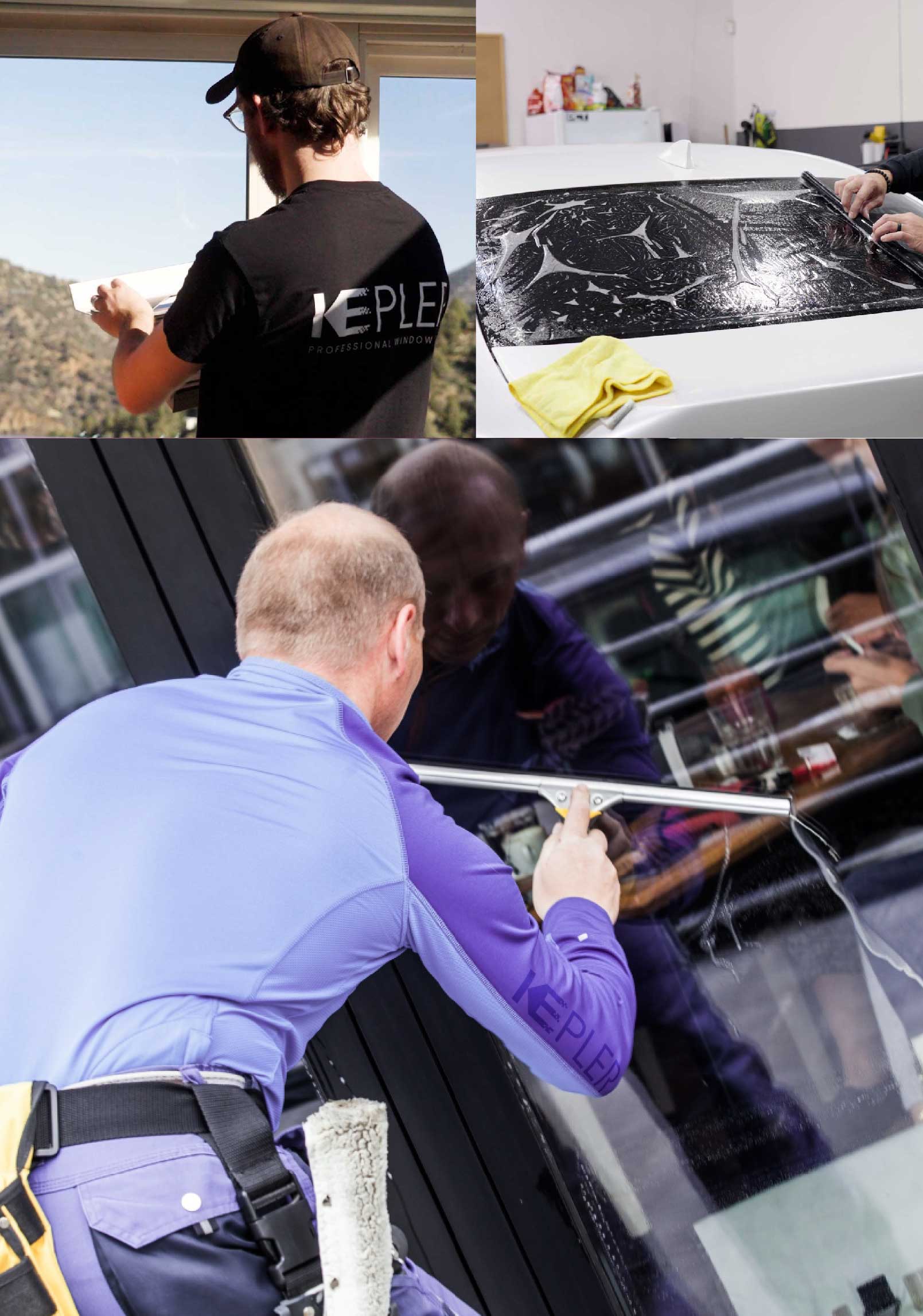 Kepler Skilled Applying Anti-Graffiti Window Film to a Babson Park Shop Front