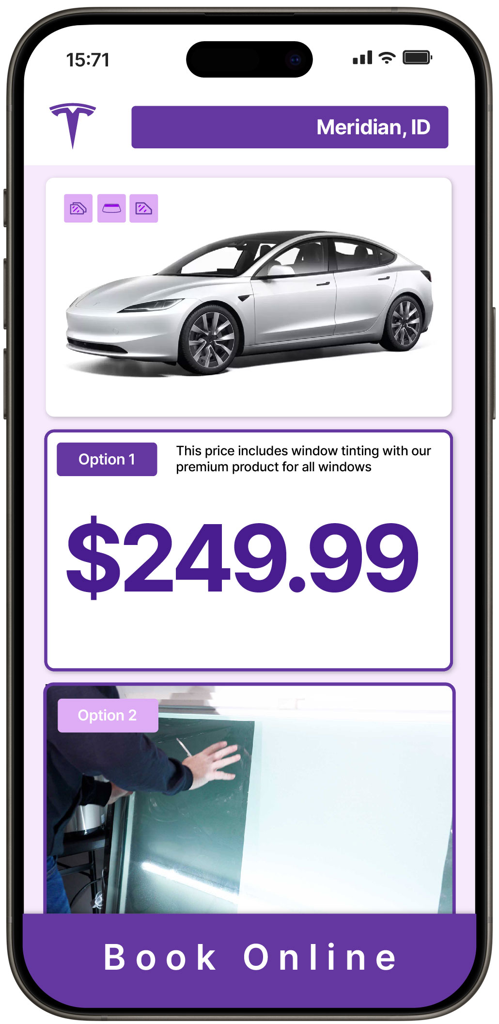 View Affordable Tesla Window Tinting Rates in Meridian, Idaho