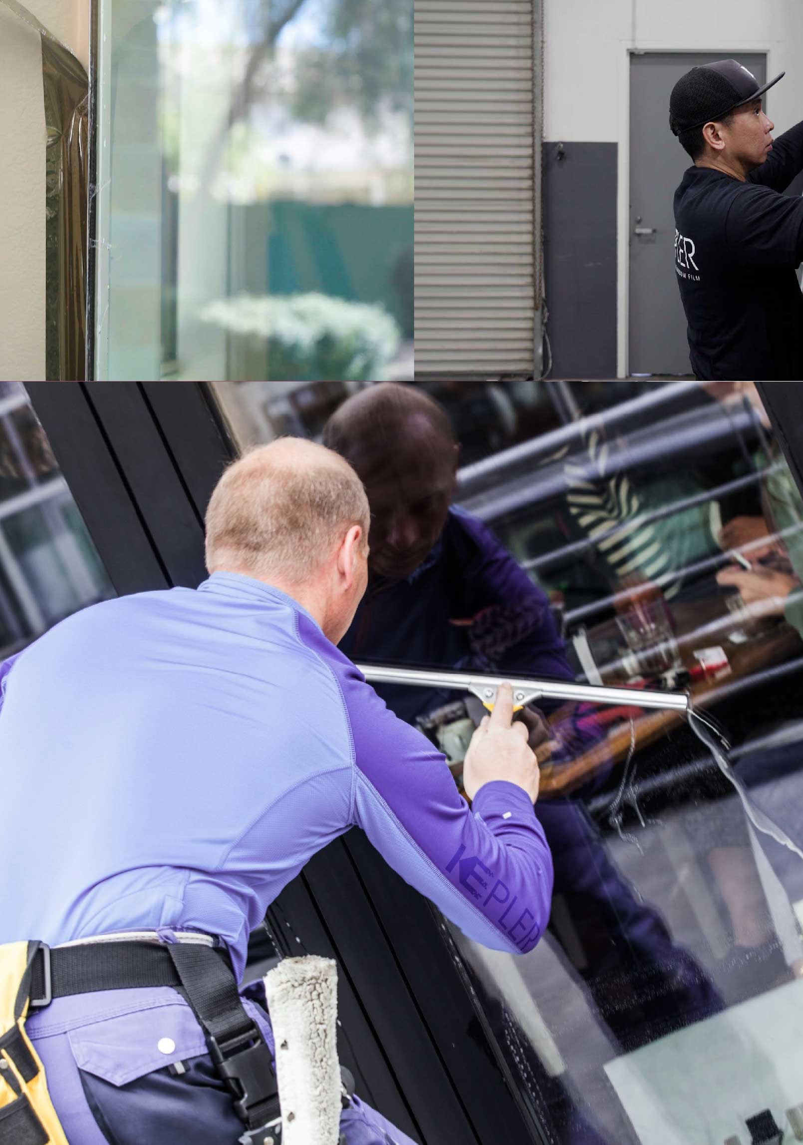 Kepler Expert Applying Anti-Graffiti Window Film to a Bryantville Shop Front