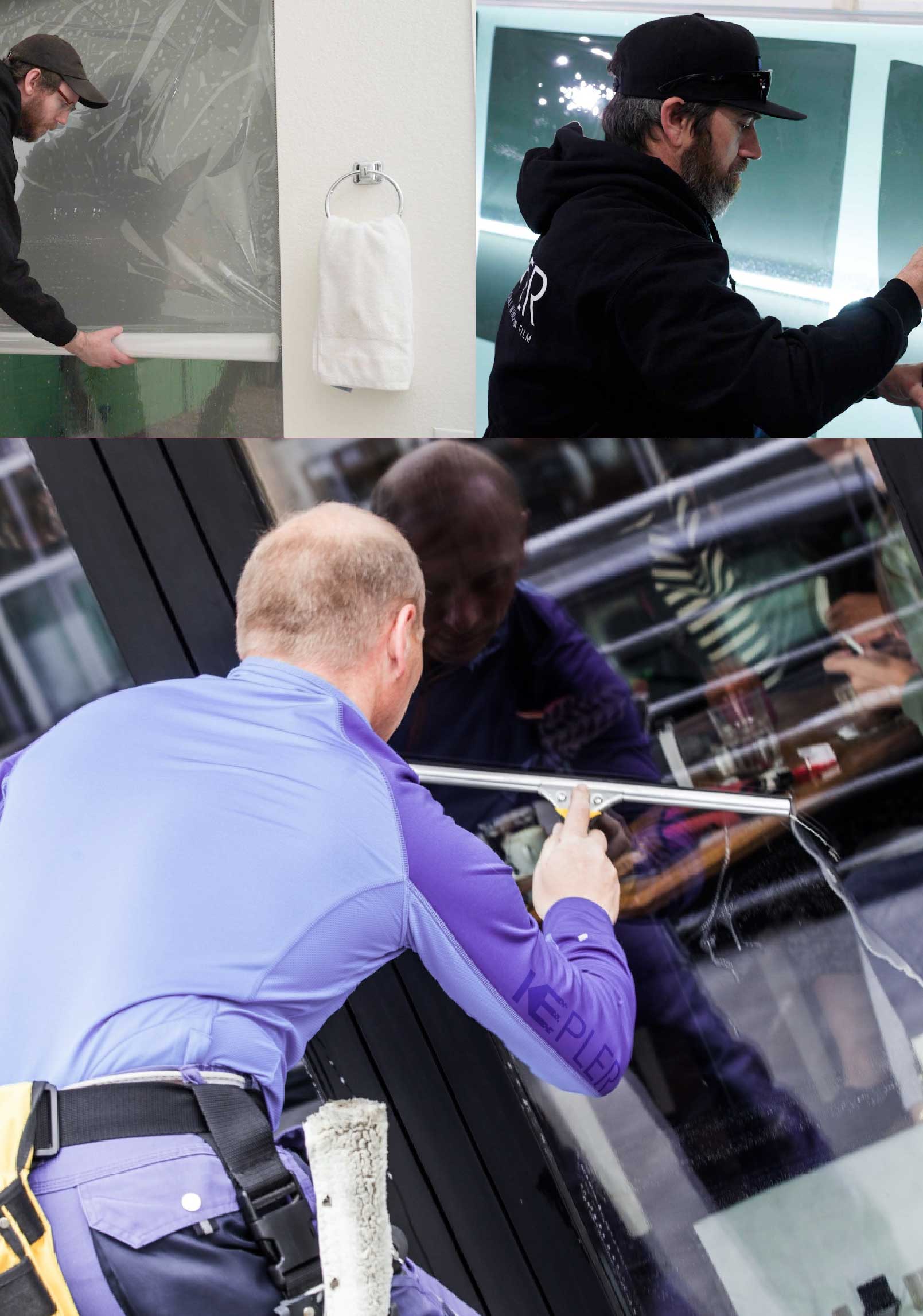 Kepler Professional Applying Anti-Graffiti Window Film to a Rome Shop Front