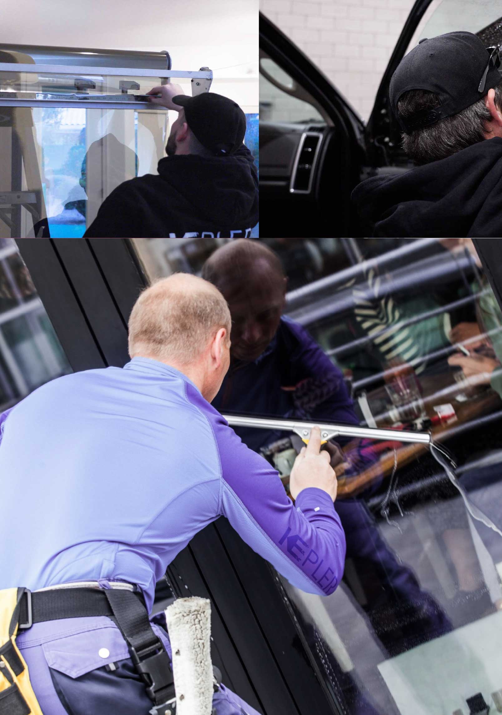 Kepler Skilled Applying Anti-Graffiti Window Film to a Hackensack Shop Front