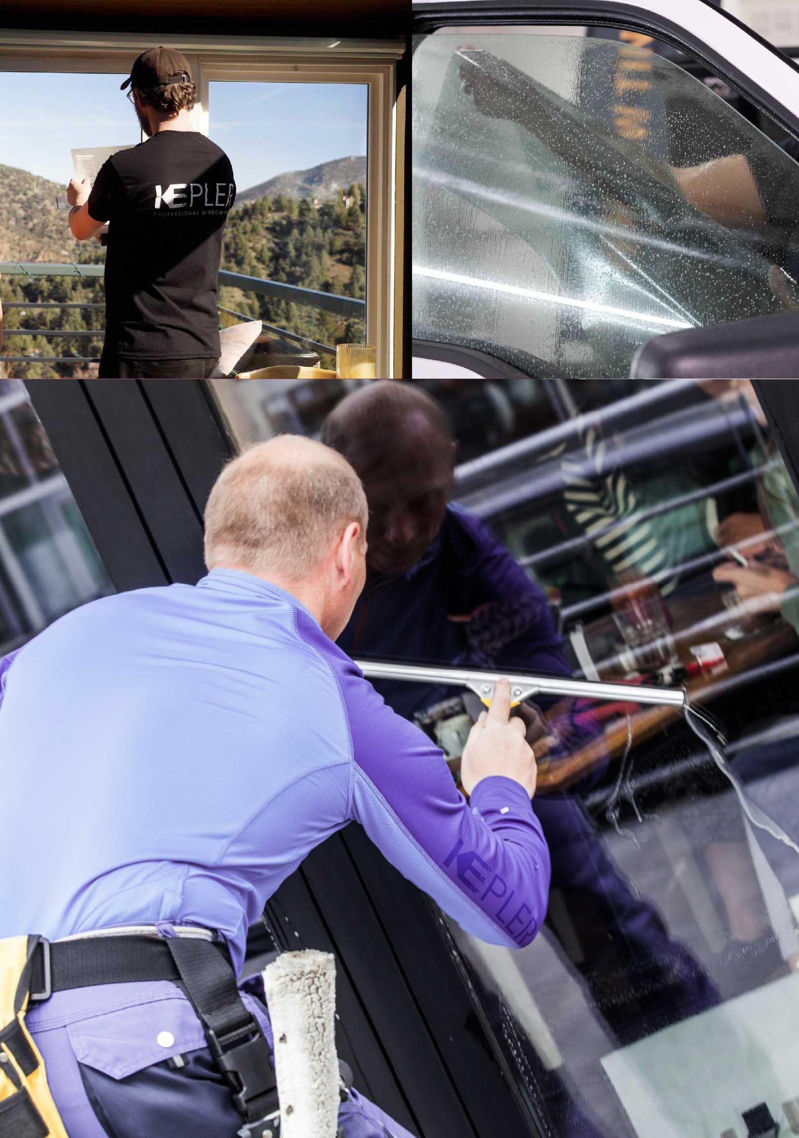 Kepler Professional Applying Anti-Graffiti Window Film to a Charleston Shop Front