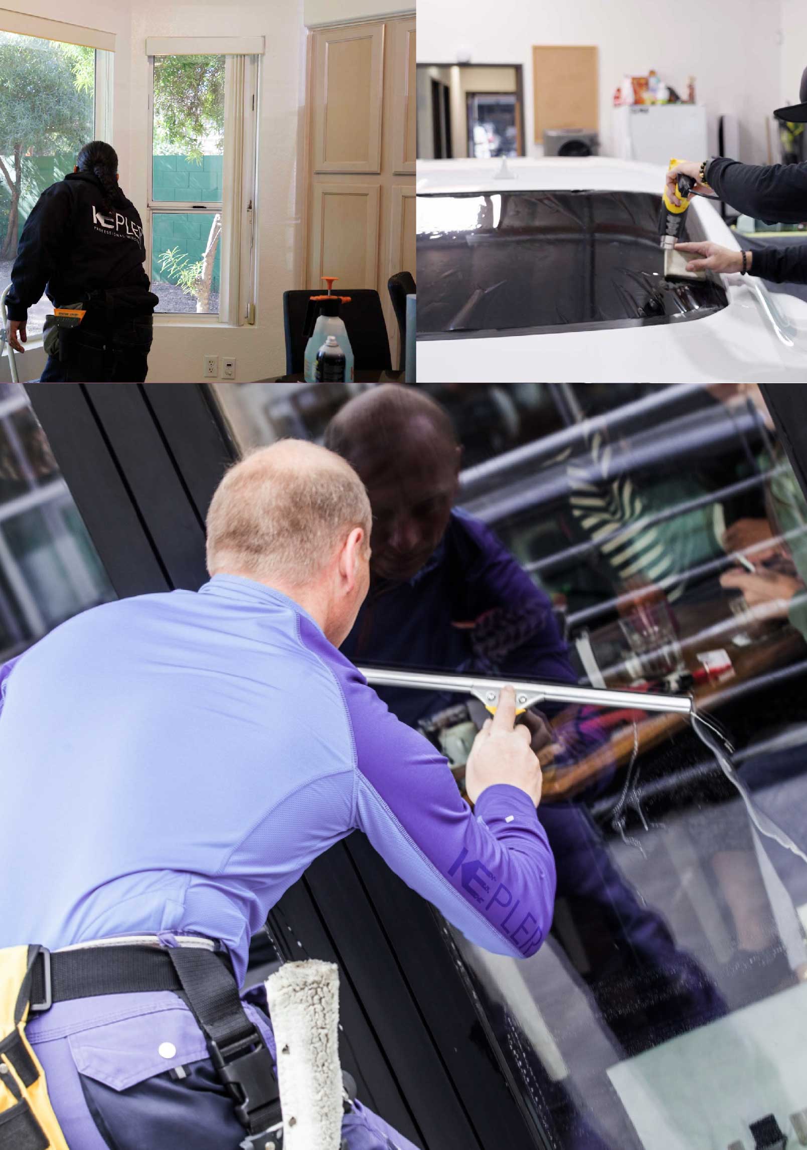Kepler Expert Applying Anti-Graffiti Window Film to a Shreveport Shop Front