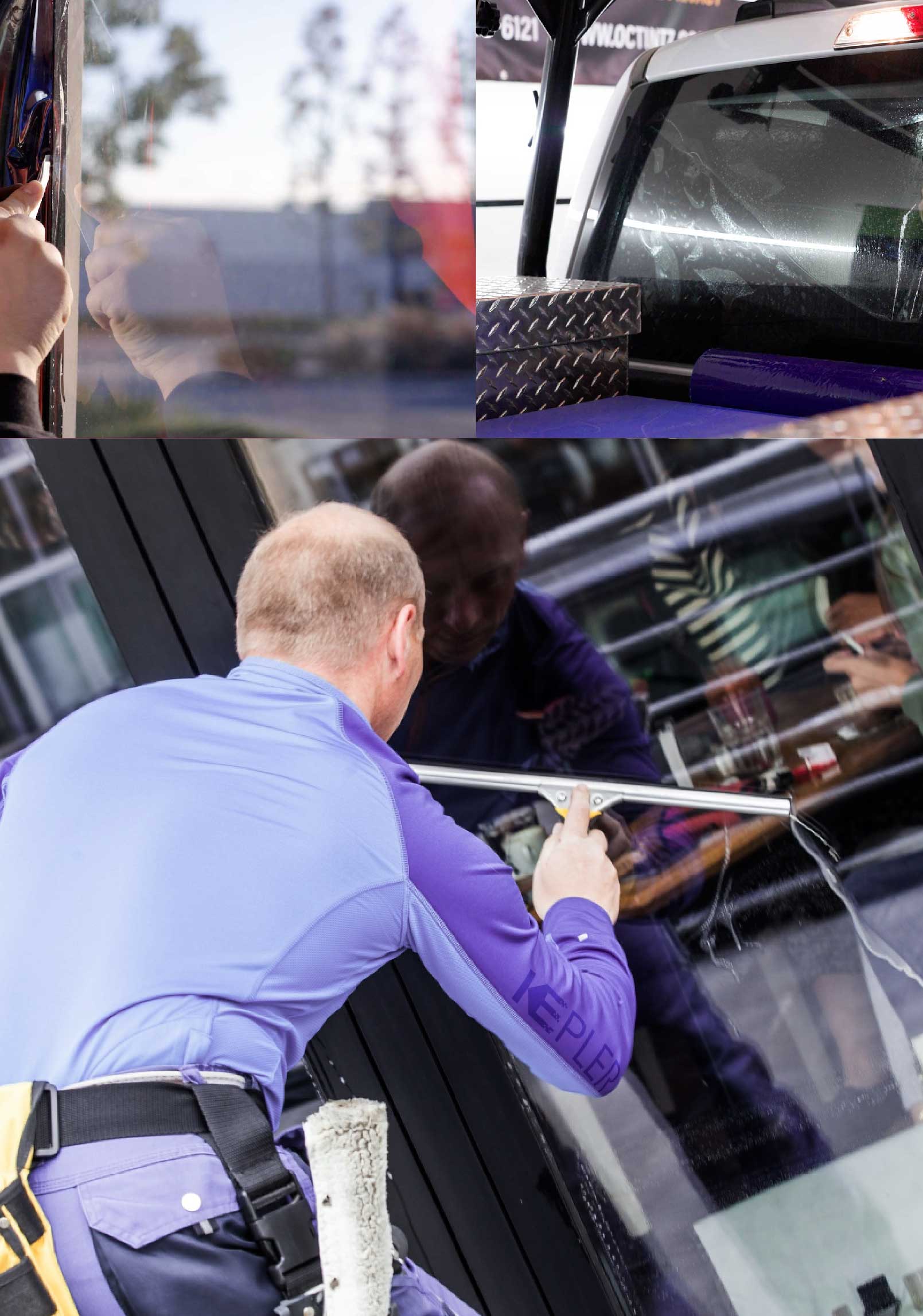 Kepler Expert Applying Anti-Graffiti Window Film to a Monroe Shop Front