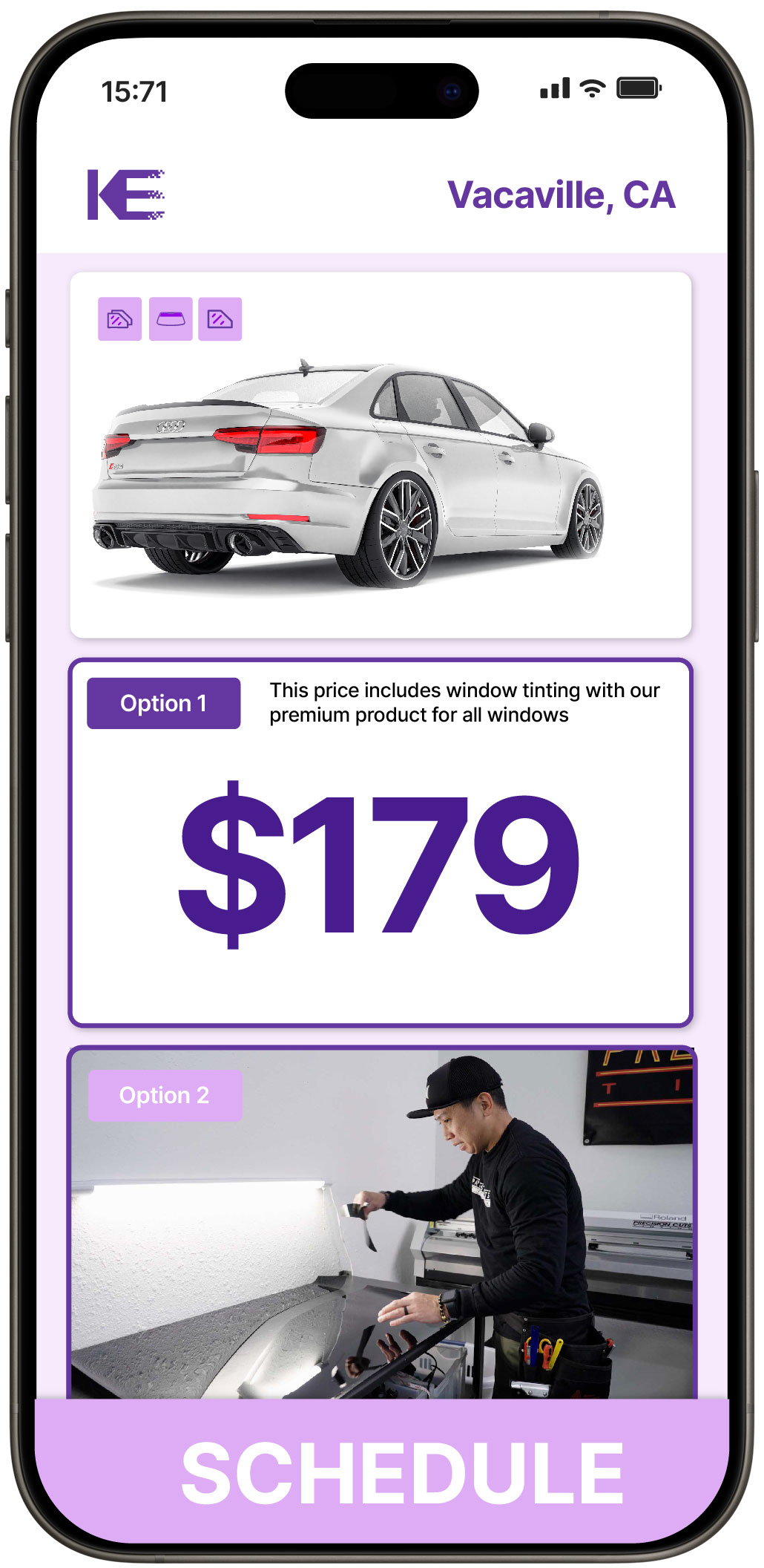 View Competitive Car Window Tinting Rates in Vacaville, California