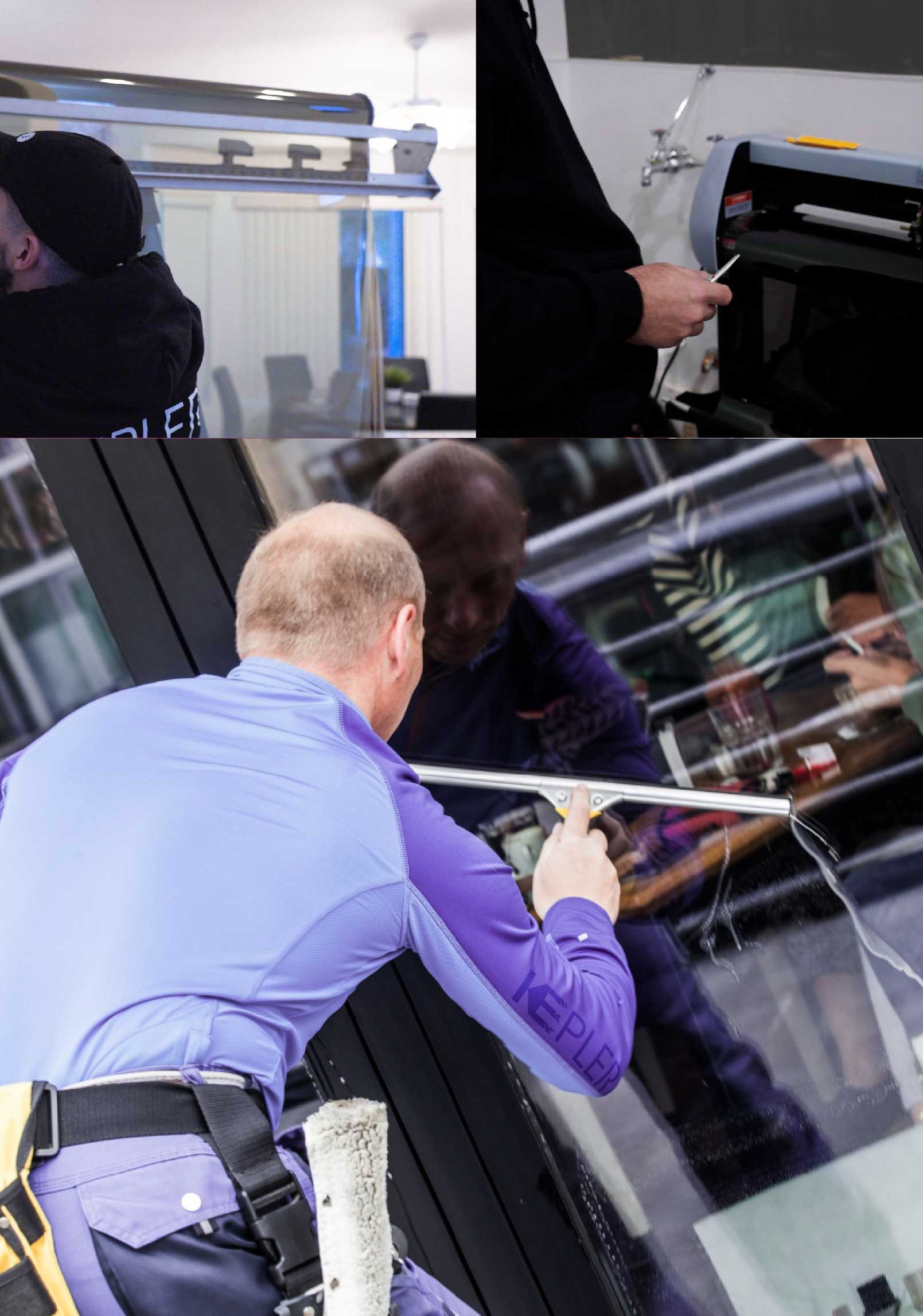 Kepler Expert Applying Anti-Graffiti Window Film to a West Warwick Shop Front