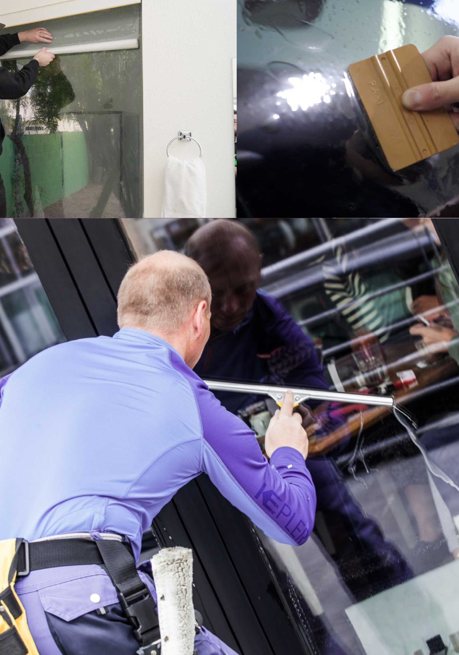 Kepler Professional Applying Anti-Graffiti Window Film to a Waynesboro Shop Front