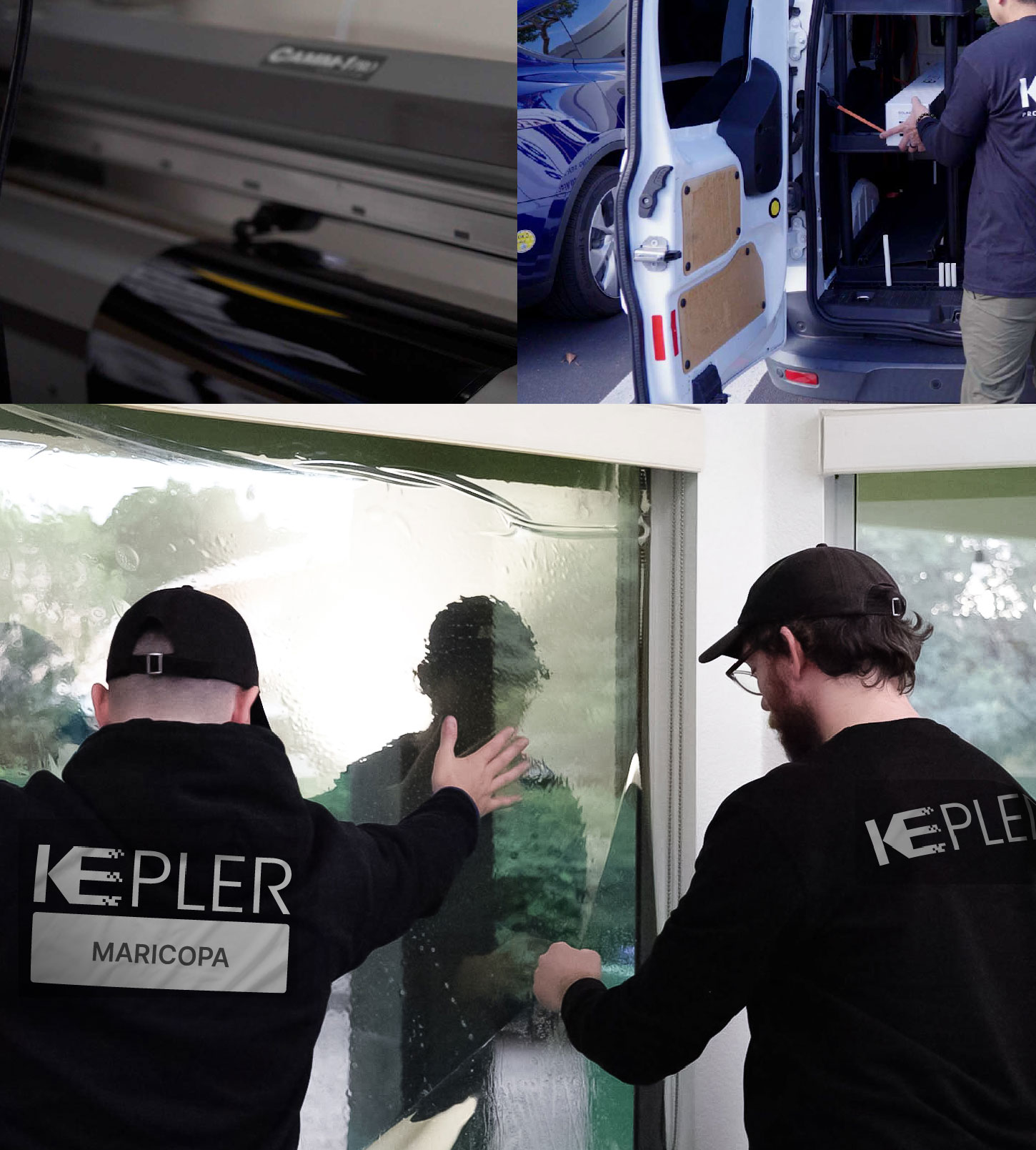 Kepler Technician Applying Advanced Window Tint to Home in Maricopa