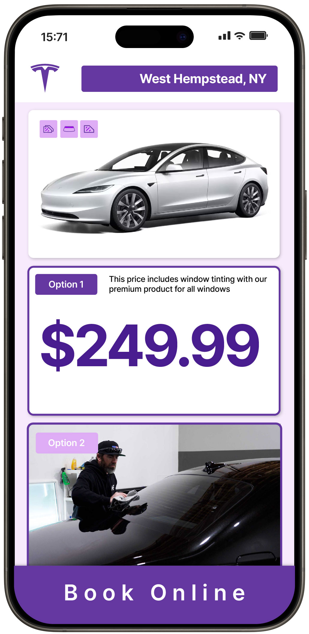 View Competitive Tesla Window Tinting Prices in West Hempstead, New York