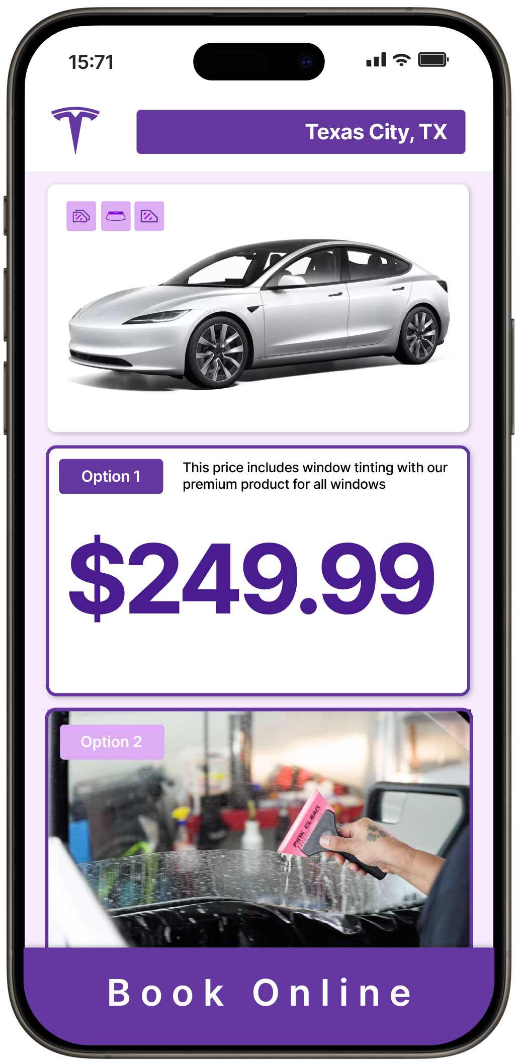 View Affordable Tesla Window Tinting Rates in Texas City, Texas