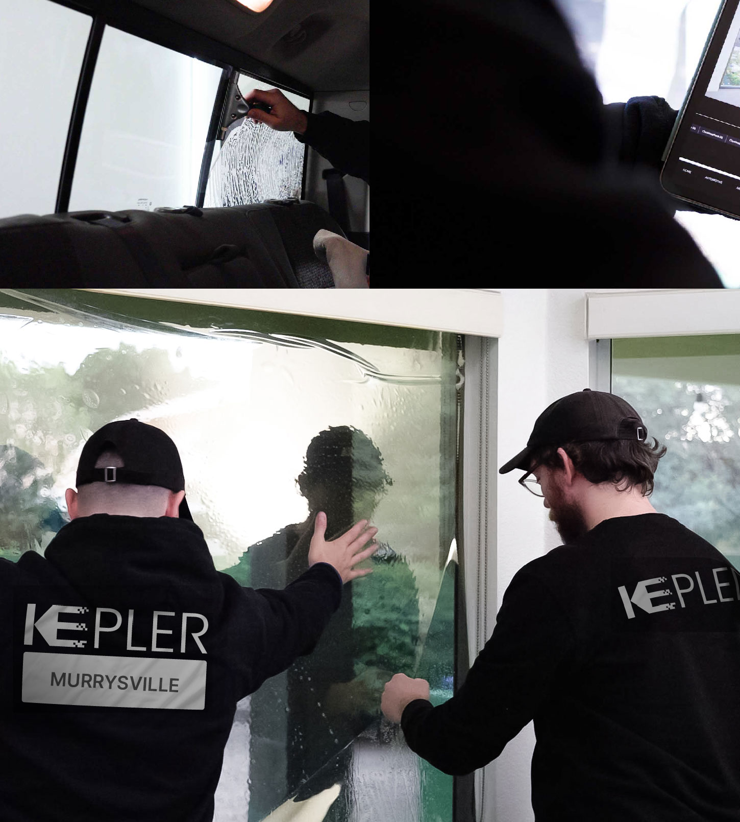Kepler Technician Fitting Advanced Window Tint to Home in Murrysville