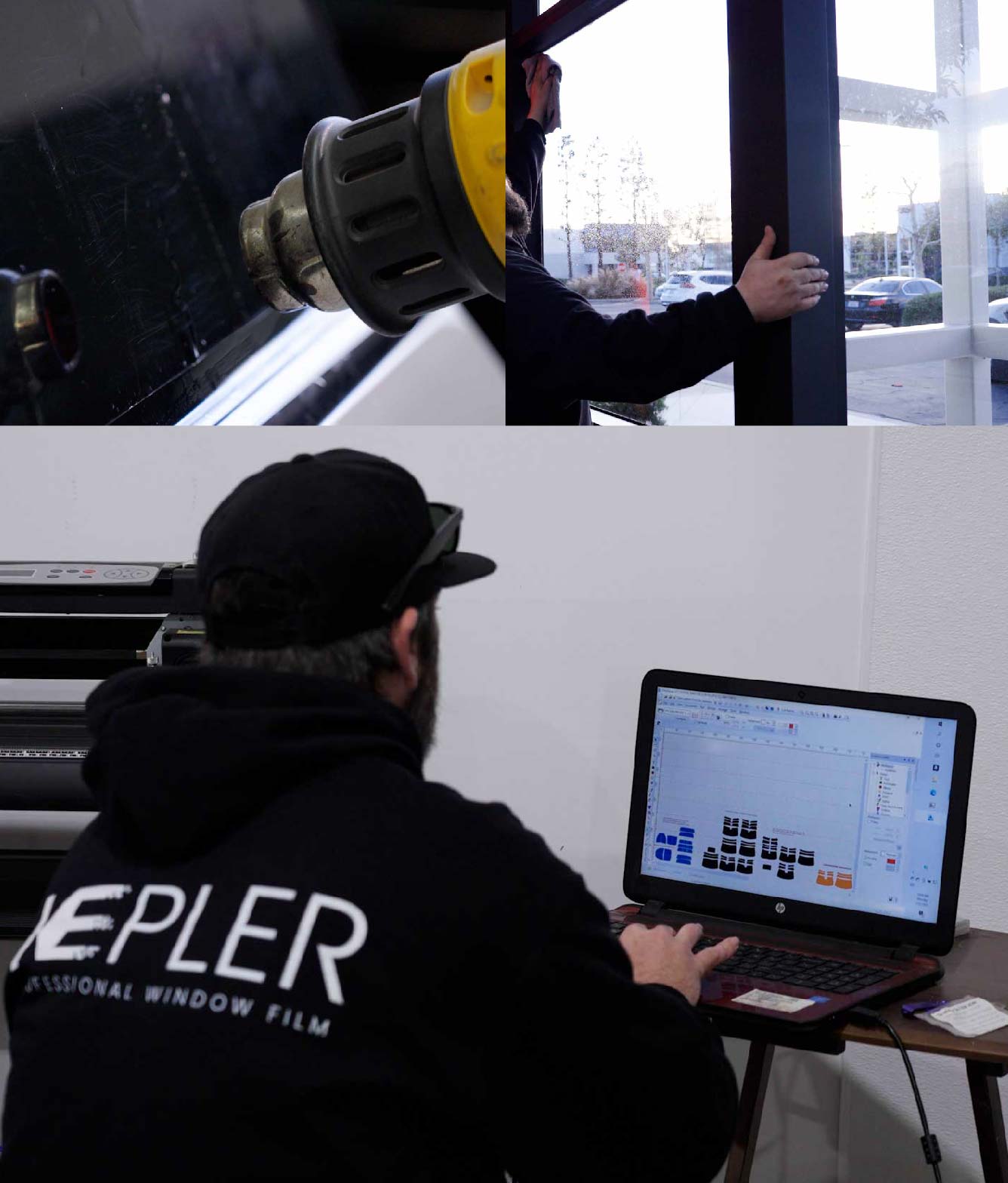 Ceramic Window Tinting Expert Cutting Film in Edmond, Oklahoma