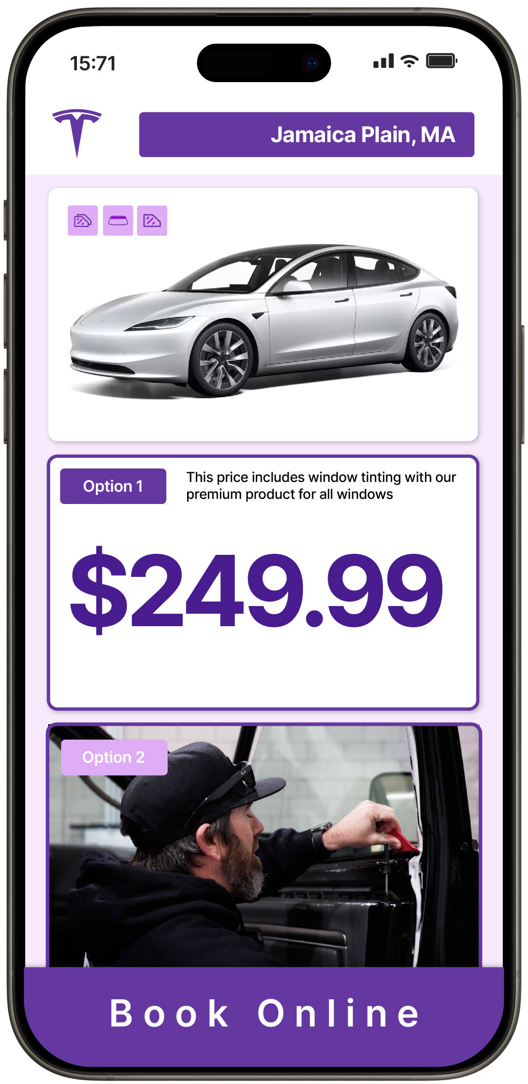 View Reasonable Tesla Window Tinting Costs in Jamaica Plain, Massachusetts