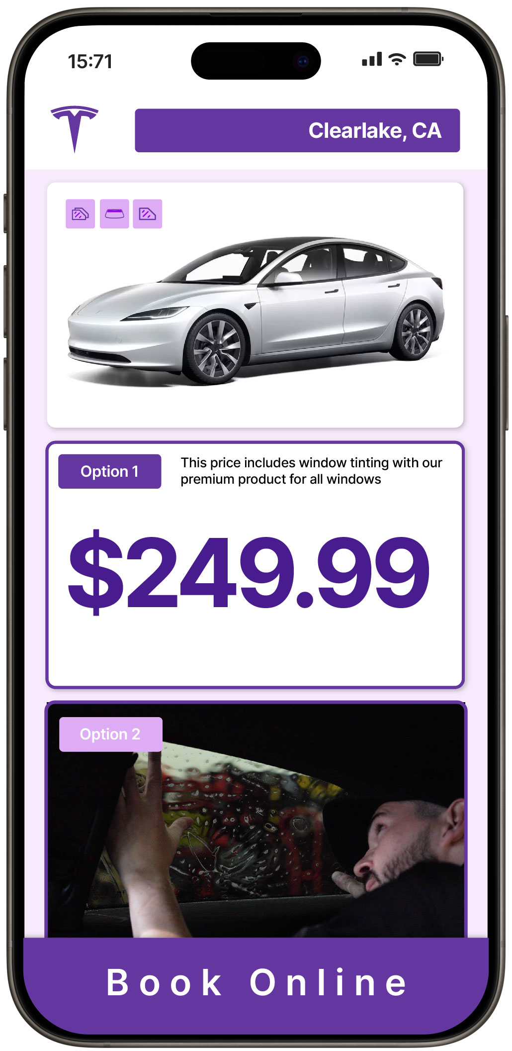 View Reasonable Tesla Window Tinting Rates in Clearlake, California