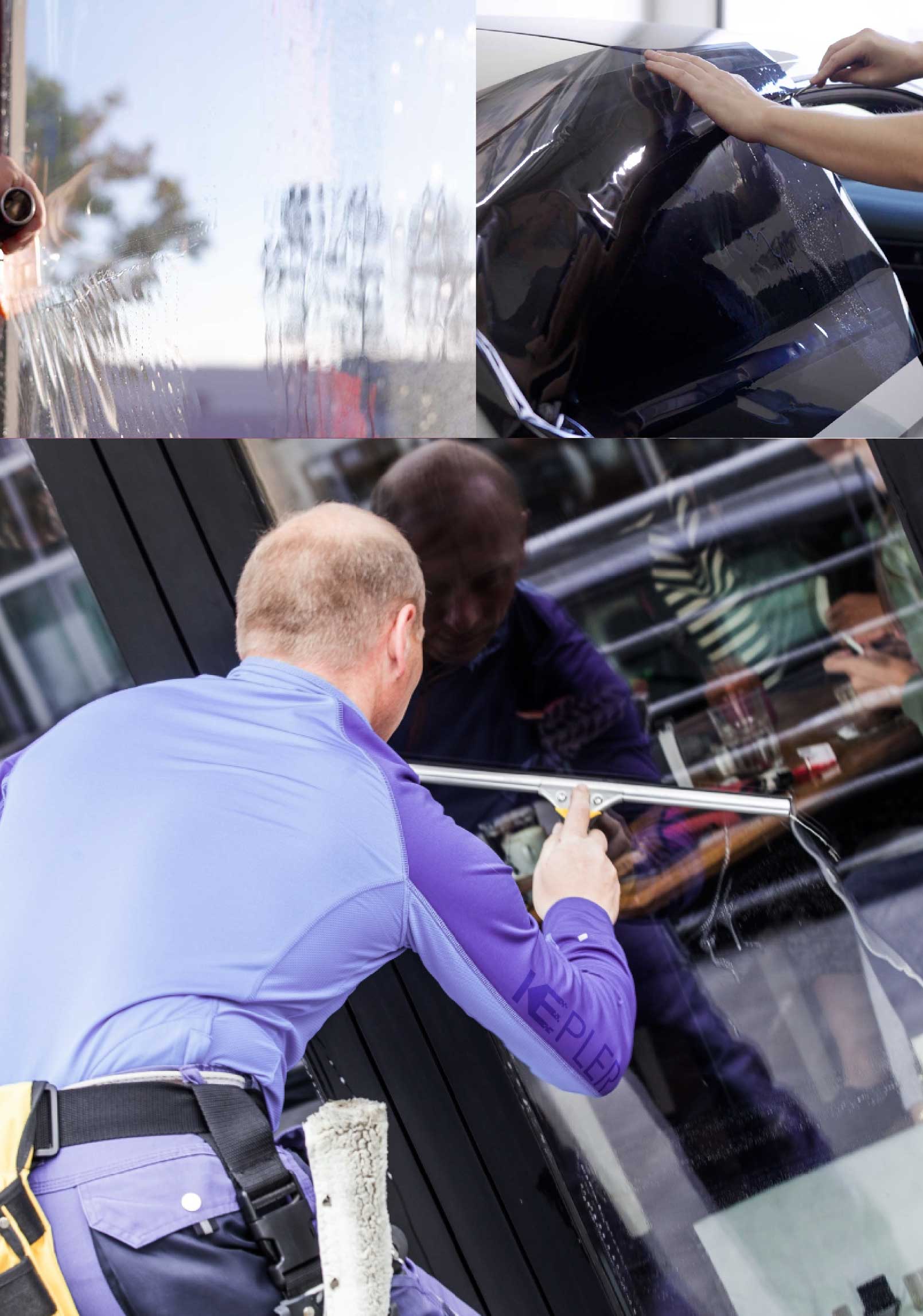 Kepler Expert Applying Anti-Graffiti Window Film to a Lumberton Shop Front