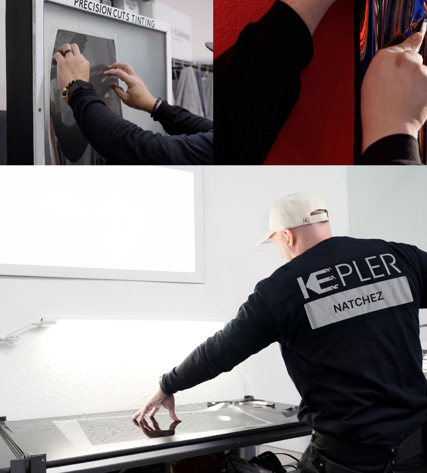 Window Tinting Specialist Cutting Film in Natchez, Mississippi