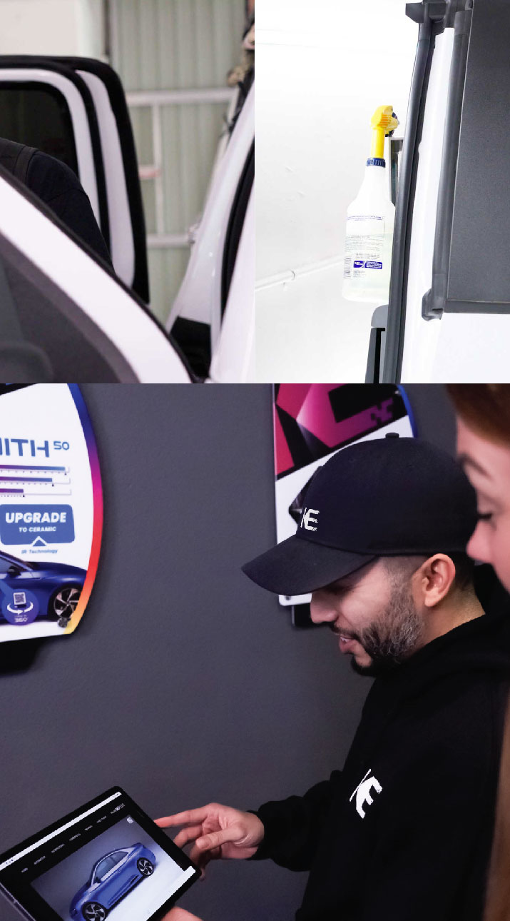 Kepler Dealer Showing Car Window Film Options to Customer in South Gate, California