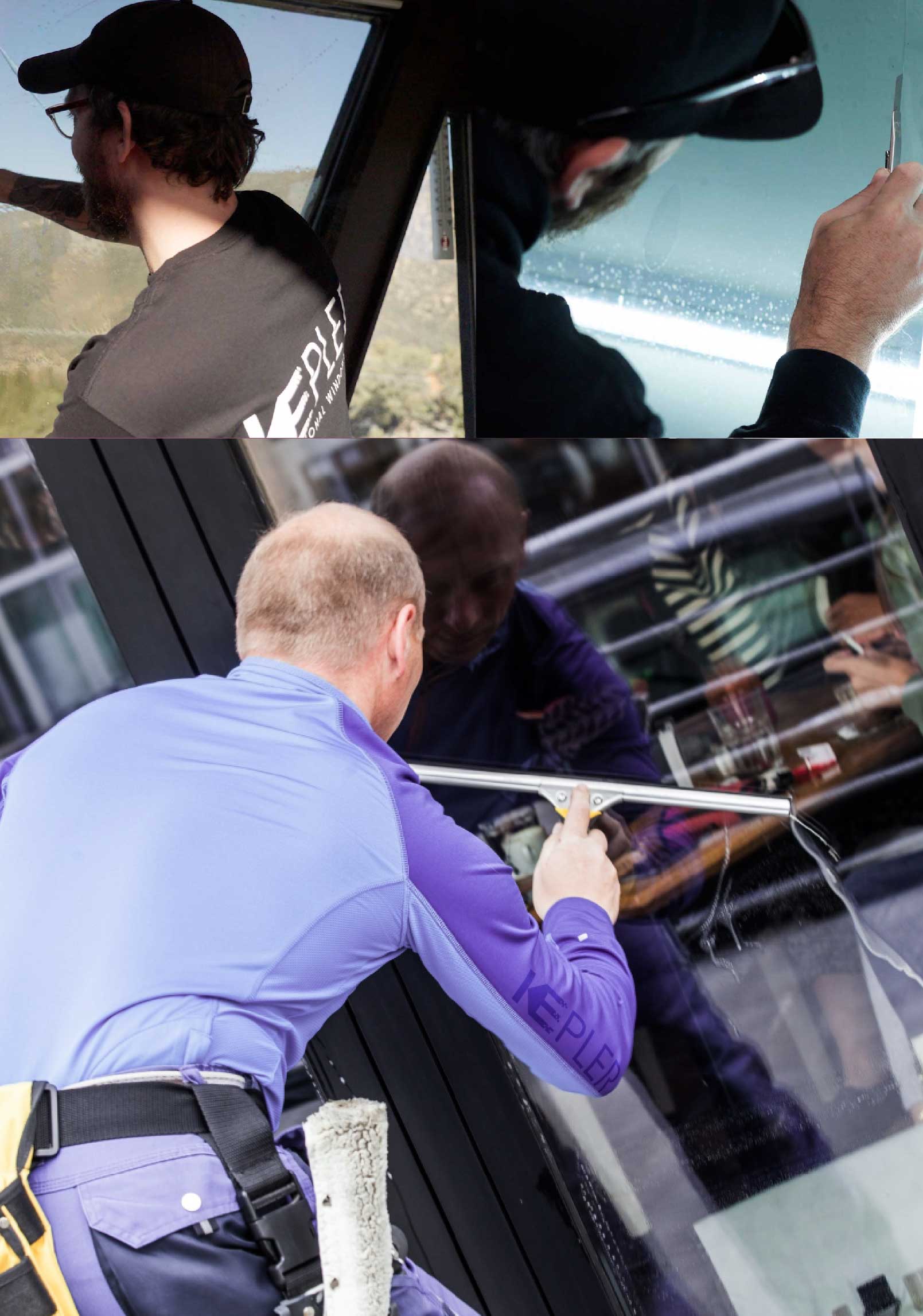 Kepler Skilled Applying Anti-Graffiti Window Film to a Belton Shop Front